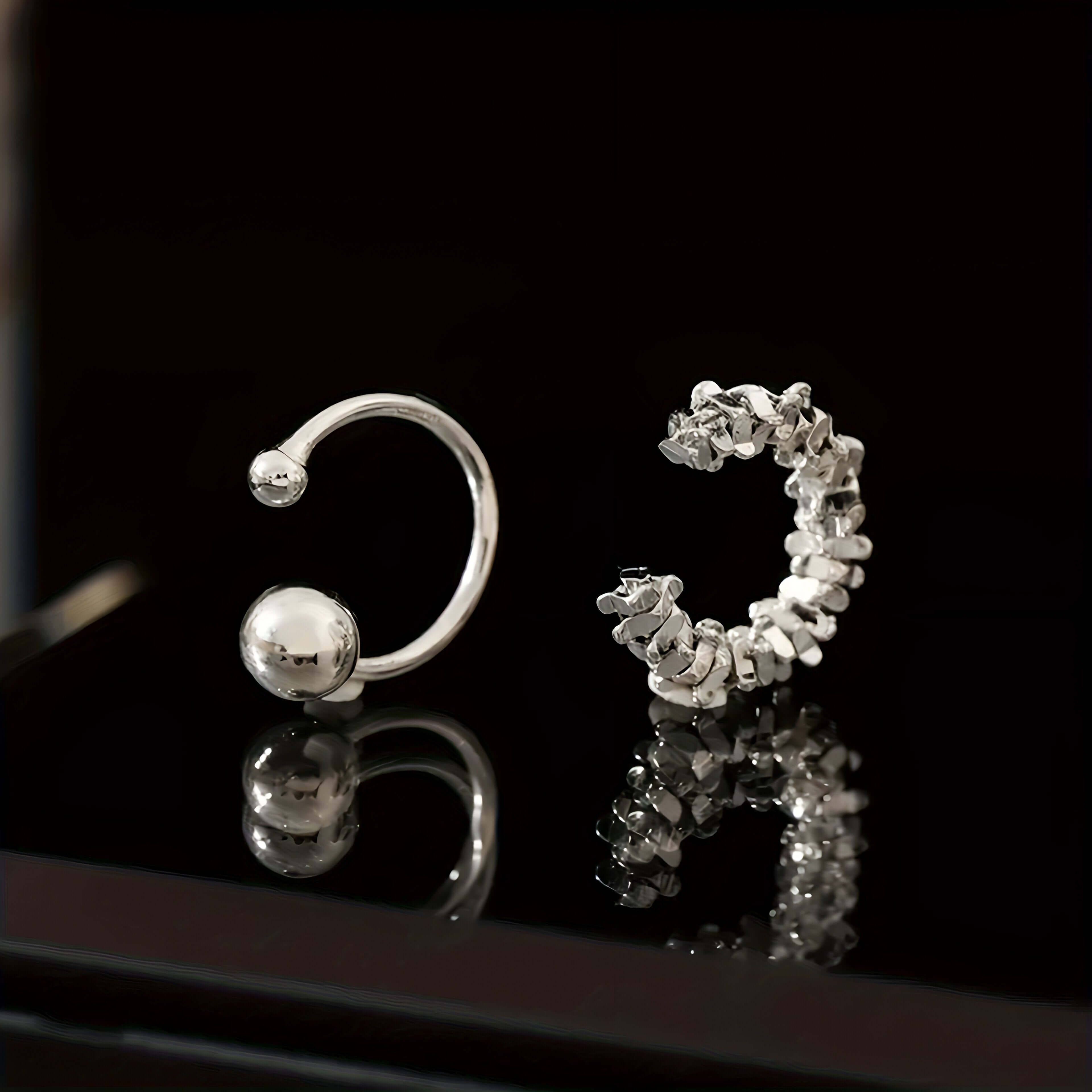 Simple Irregular Cube Beads Ear Cuff Set - Trendy Boho Jewelry for Women | R0796 | Perfect for Parties, Weddings & Everyday Fashion