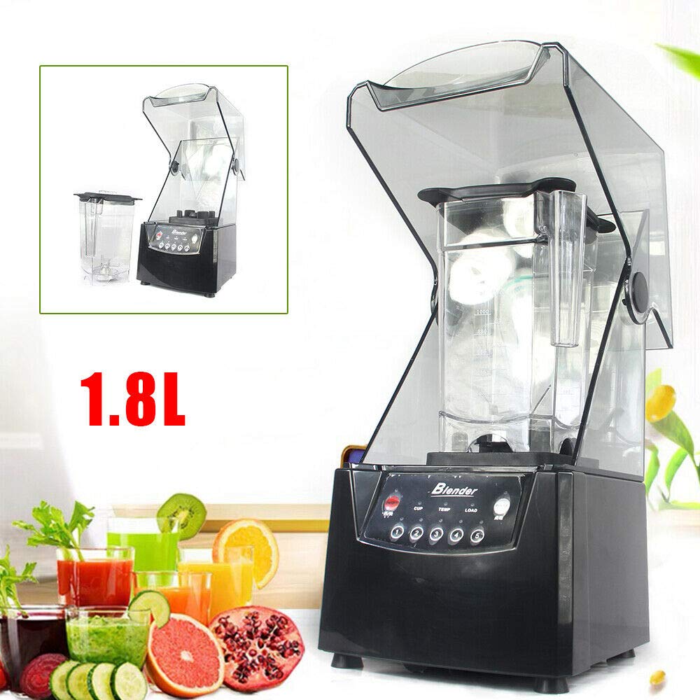 1.8L Quiet Blender 2600W Professional Countertop Blender with Soundproof Cover - Commercial Smoothie Maker, Food Processor for Shakes, Juices, Soy Milk - Perfect for Restaurants, Cafes & Home Kitchens