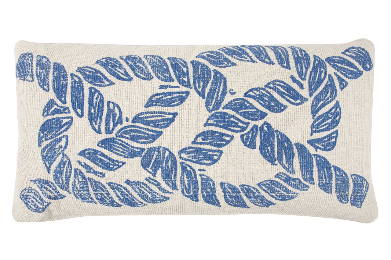 Thomas Paul Flags/Knot Sketch Throw Pillow - 18x34 Inch Decorative Cushion Cover for Sofa, Bed & Living Room - Coastal Nautical Home Decor Accent