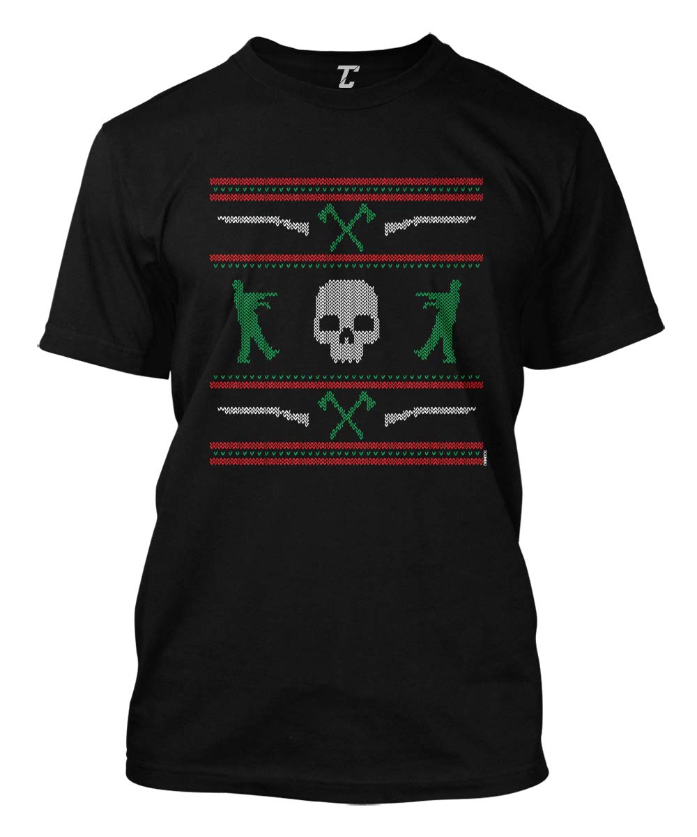 Zombie Christmas Ugly Men's T-Shirt - Funny Xmas Horror Holiday Graphic Tee for Halloween & Christmas Parties, Gift for Horror Fans