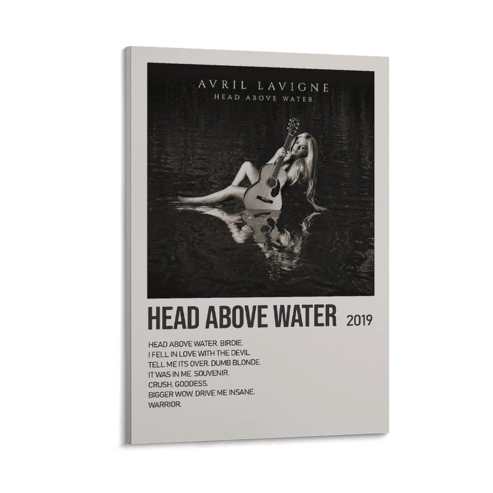 Avril Lavigne Head Above Water 2019 Canvas Poster - 24x36 Inch (60x90cm) Framed Music Wall Art for Bedroom, Office & Living Room Decor - Perfect Gift for Fans & Home Interior Design