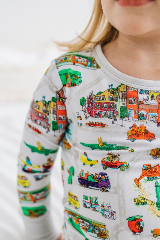 Richard Scarry's Busyworld™ Busytown Map Two Piece Pajama Set for Kids - Soft Cotton Pajamas with Fun Cartoon Prints - Perfect for Bedtime & Sleepovers