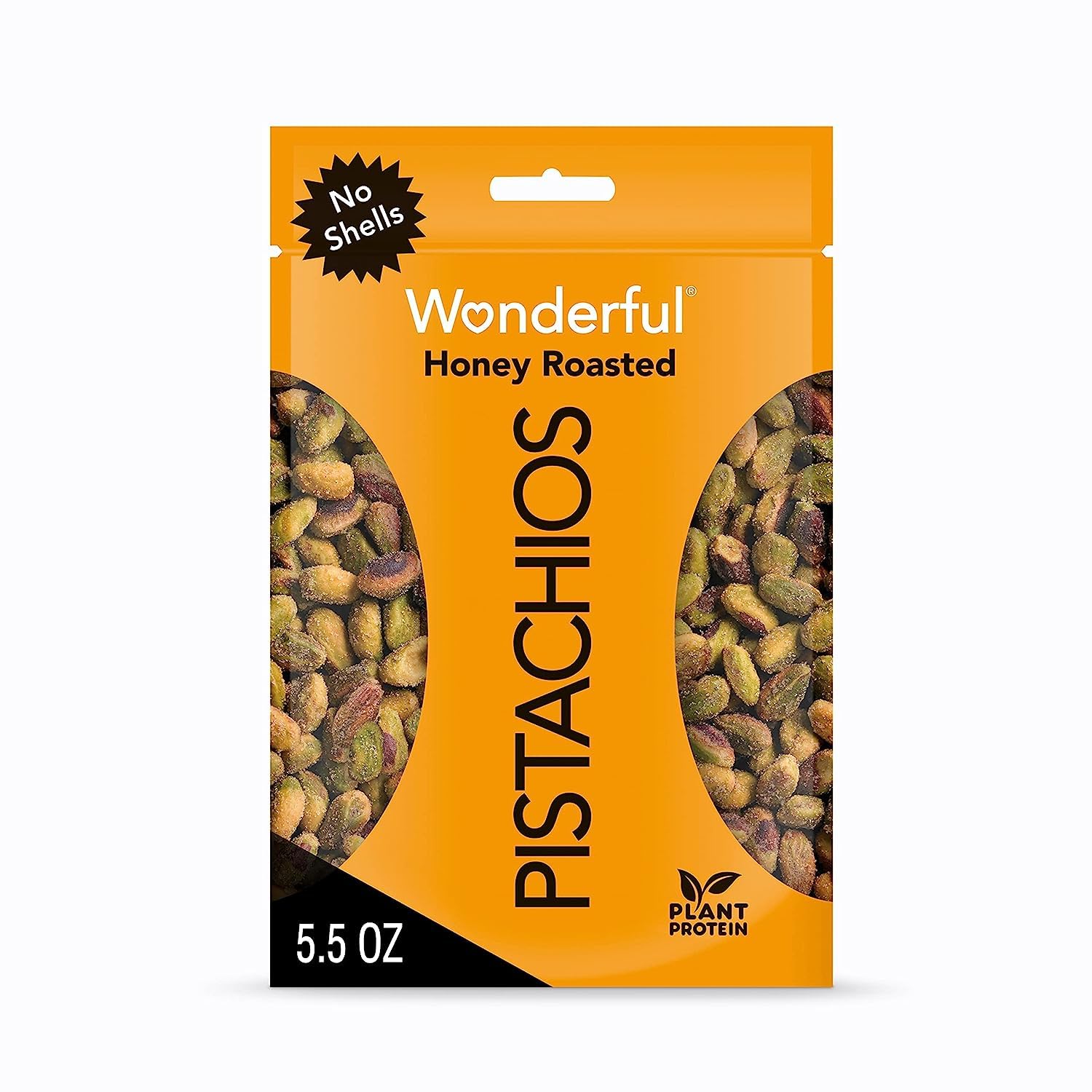 Wonderful Pistachios No Shells, Honey Roasted Nuts - 5.5oz Resealable Bag | Protein Packed, Gluten Free Healthy Snacks | Perfect for Office, Travel & On-the-Go Energy Boost