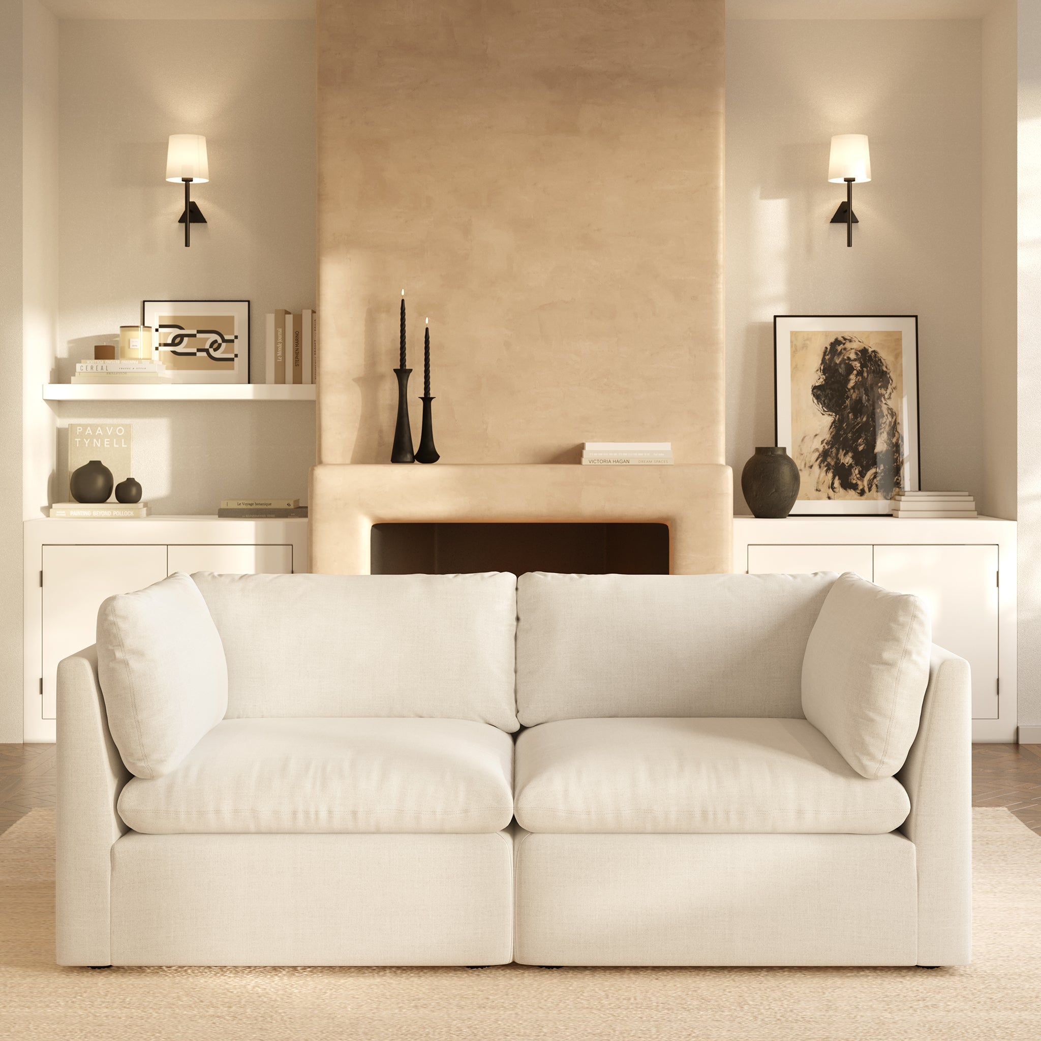 2-Seat Davos Modular Sofa - Modern Sectional Couch for Living Room, Lounge & Small Spaces