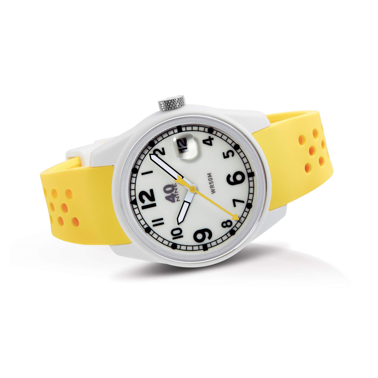 40Nine Men's Spartan Watch - 43mm Yellow Strap Waterproof Sports Watch for Running, Hiking & Outdoor Activities