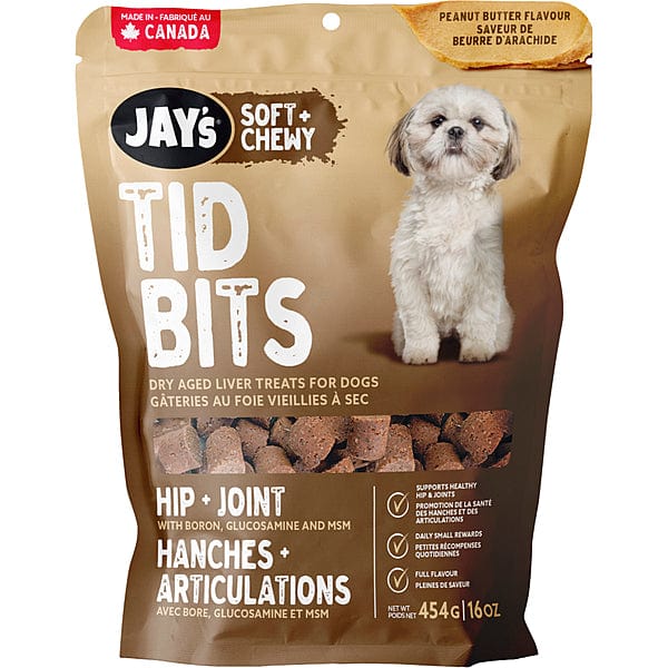 Jay's Soft & Chewy Peanut Butter Dog Treats for Hip & Joint Support - Healthy Snacks for Senior Dogs & Active Pups - Perfect for Training Rewards & Daily Treats