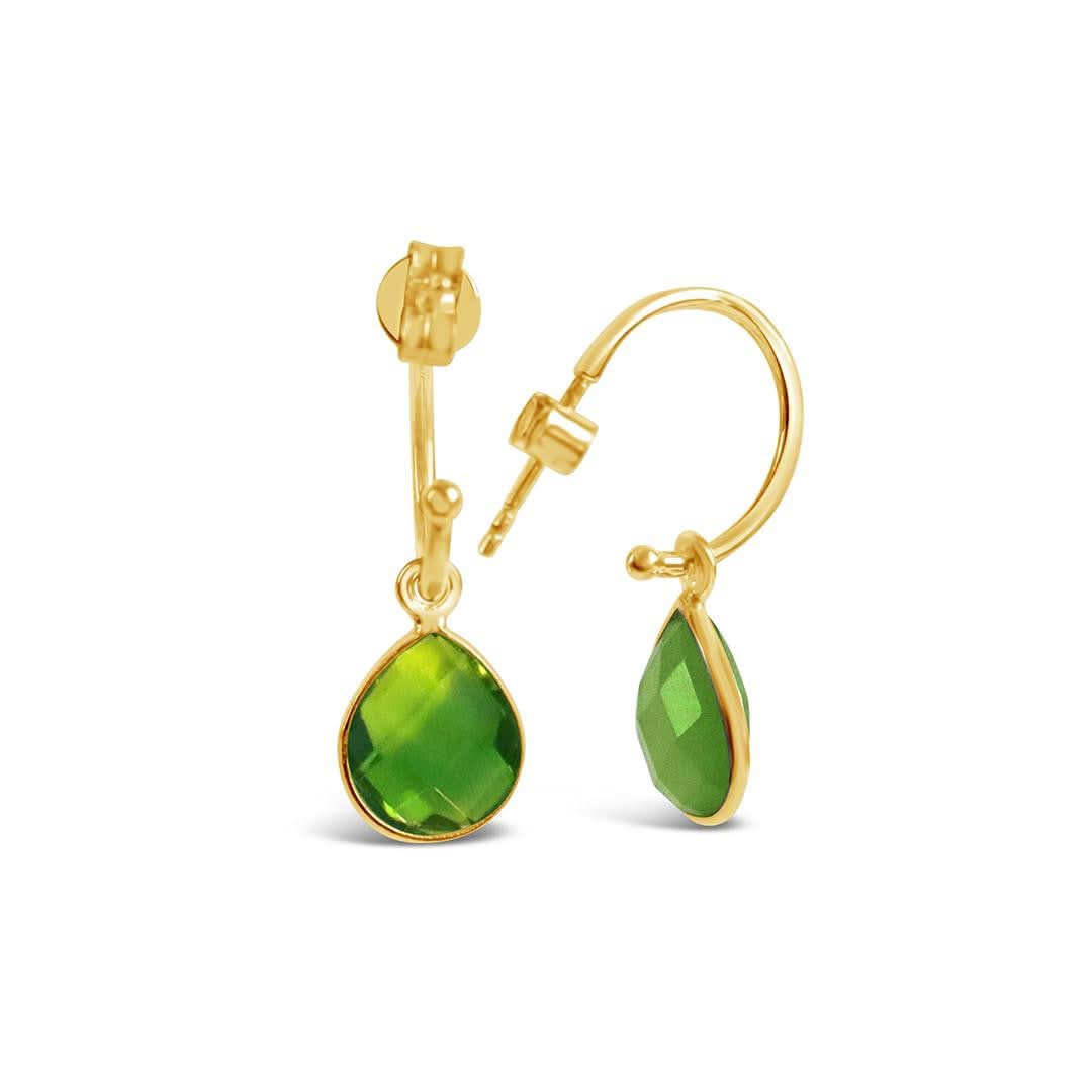 Peridot Hoop Earrings in 14K Gold | August Birthstone Jewelry for Women | Perfect Gift for Birthday, Anniversary & Special Occasions