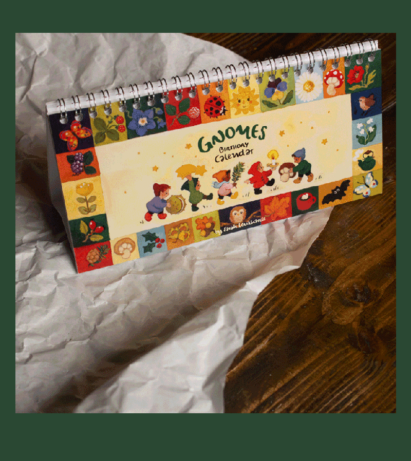 Gnome Birthday Calendar - Cute & Colorful Wall Planner for Home & Office - Perfect for Tracking Birthdays, Anniversaries & Special Events