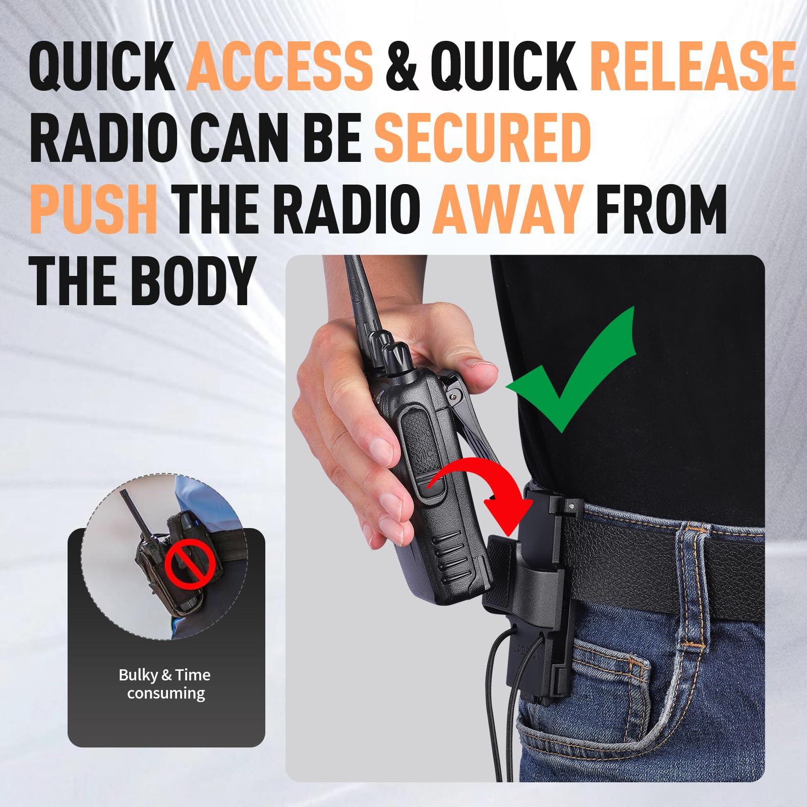 Universal Radio Belt Holster - Adjustable 1.5