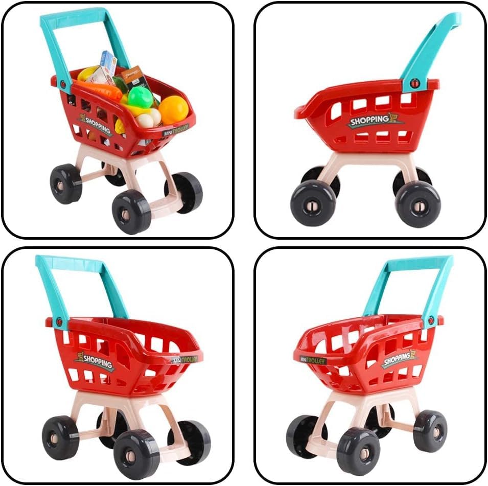 deAO Kids Pretend Play Grocery Store Set - Supermarket Toy with Shopping Cart & Cash Register - Educational Role Play Toy for Toddlers & Preschoolers - Perfect Birthday Gift for Boys & Girls (Great for Home, Classroom & Playroom)
