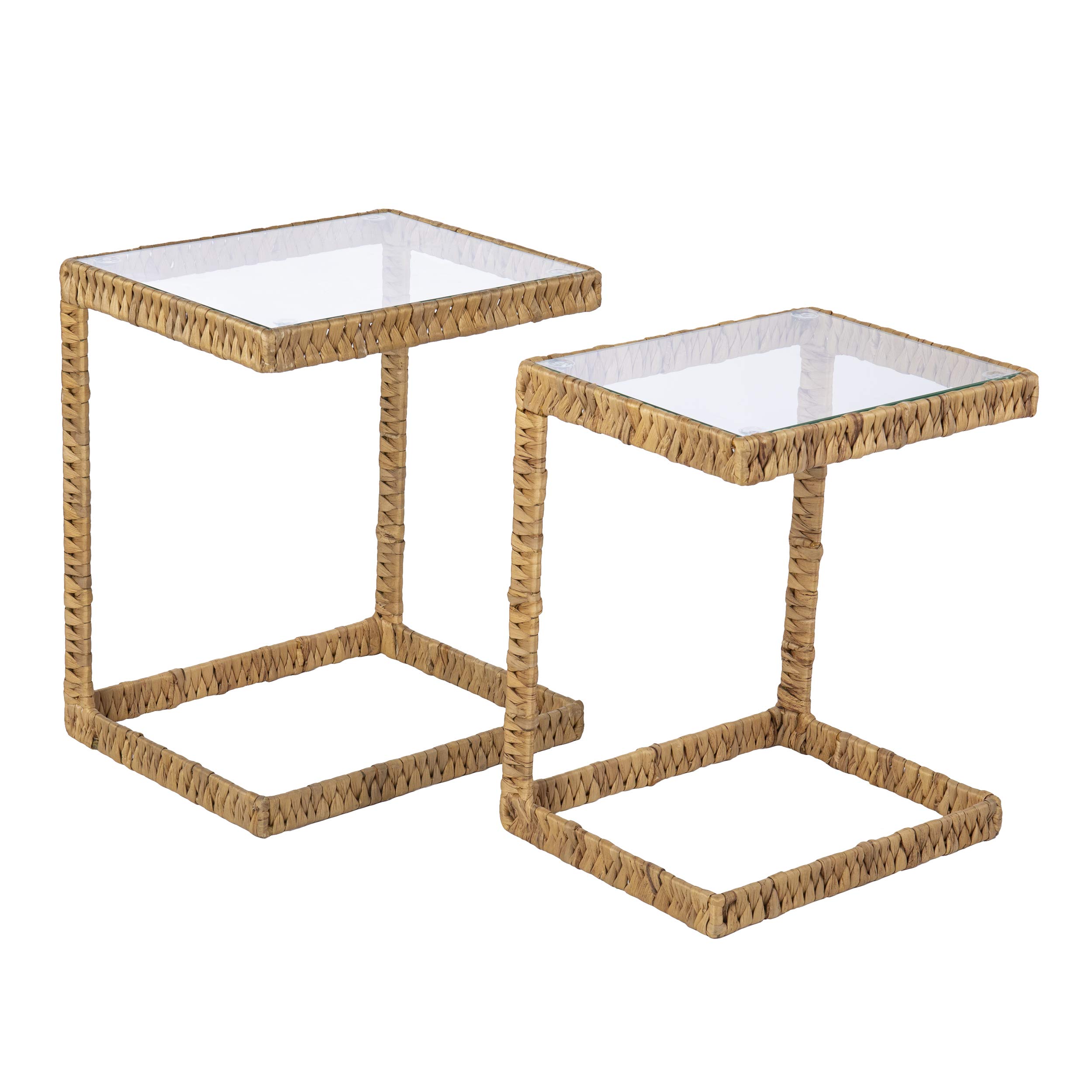 SEI Furniture Ismaya C Tables - Natural Wood Side Tables for Living Room, Bedroom, or Office - Modern Standard End Tables with Sturdy Design