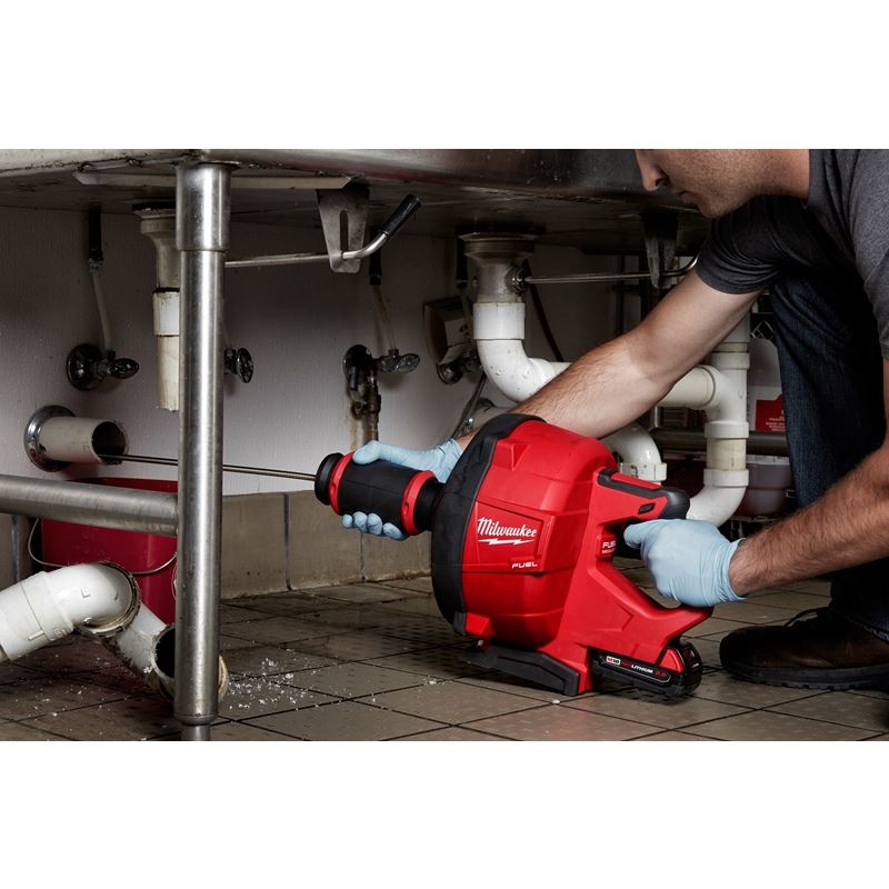M18 FUEL 18V Brushless Cordless Drain Snake Kit with Cable Drive - 2772A-21 - Perfect for Plumbing, Home Maintenance & DIY Drain Cleaning