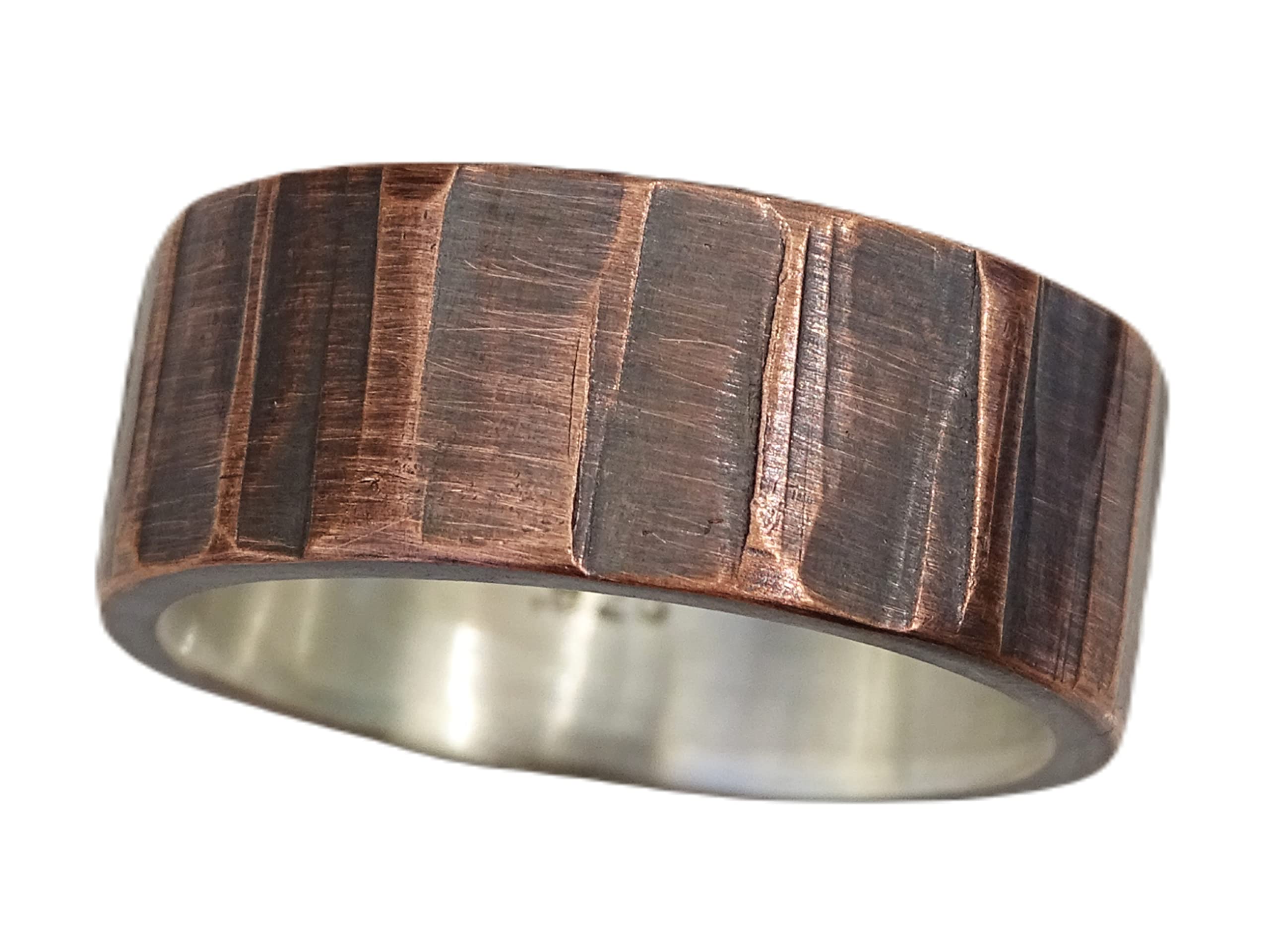 Men's Copper Wedding Ring - Rustic Mixed Metal Viking Band, Celtic Design Unique Anniversary Gift for Him - Perfect for Weddings, Engagements & Special Occasions