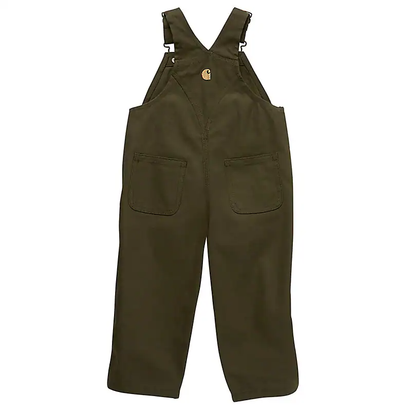 Carhartt Kids Canvas Bib Overalls in Olive - Durable Workwear for Boys & Girls - Perfect for Farming, Outdoor Play & Tough Activities