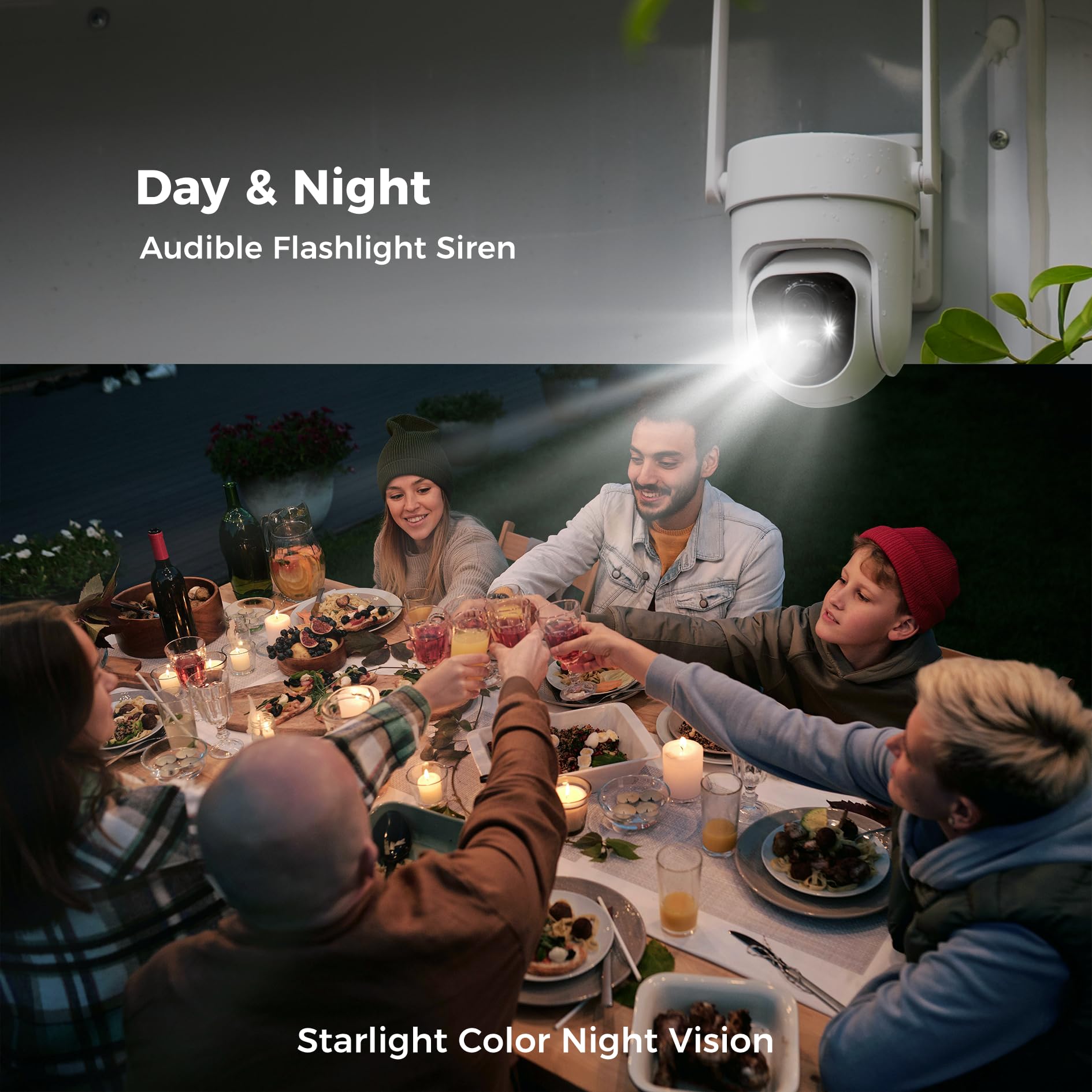 Vicohome 2CQ4 2K AI Solar Wireless Outdoor Security Camera - Battery Powered, Color Night Vision, 2-Way Audio, Motion Detection, Easy Setup, Alarm Siren - 180-Day Exchange Policy - Ideal for Home Security, Yard Monitoring & Property Protection