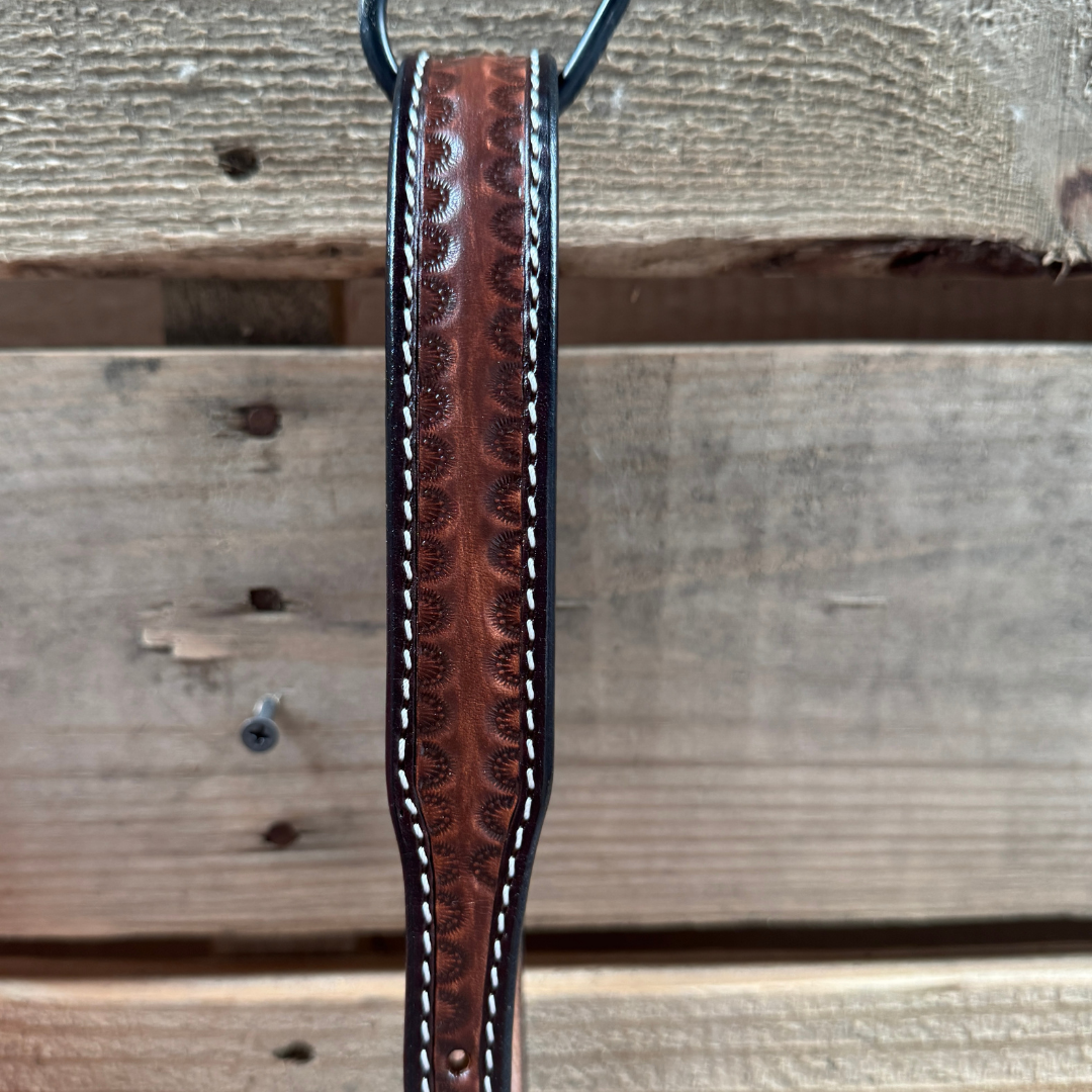 Floral Tooled Leather Lariat & Halter Set for Horses - Western Equestrian Riding Gear for Show & Trail Use
