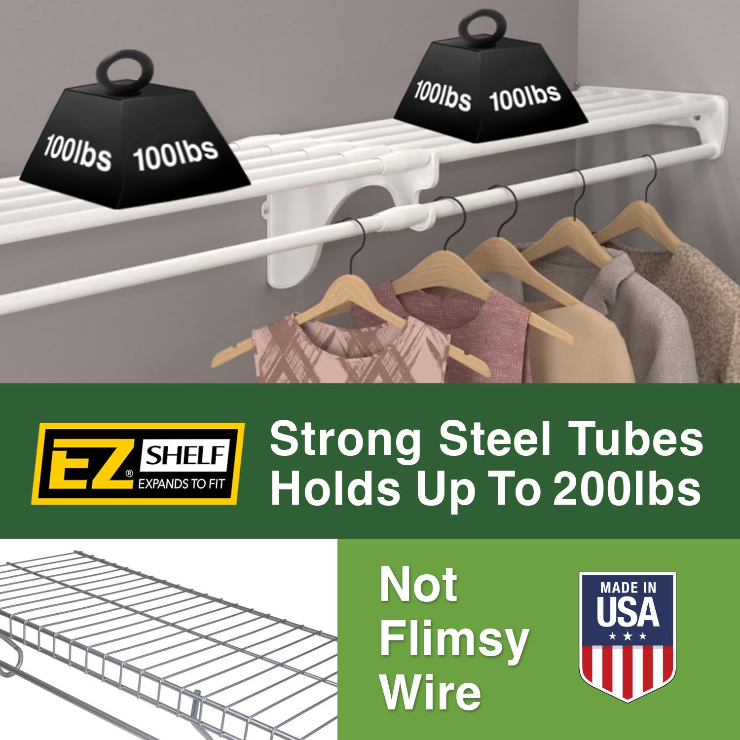 EZ Shelf Expandable Closet Organizer - Adjustable from 42.5