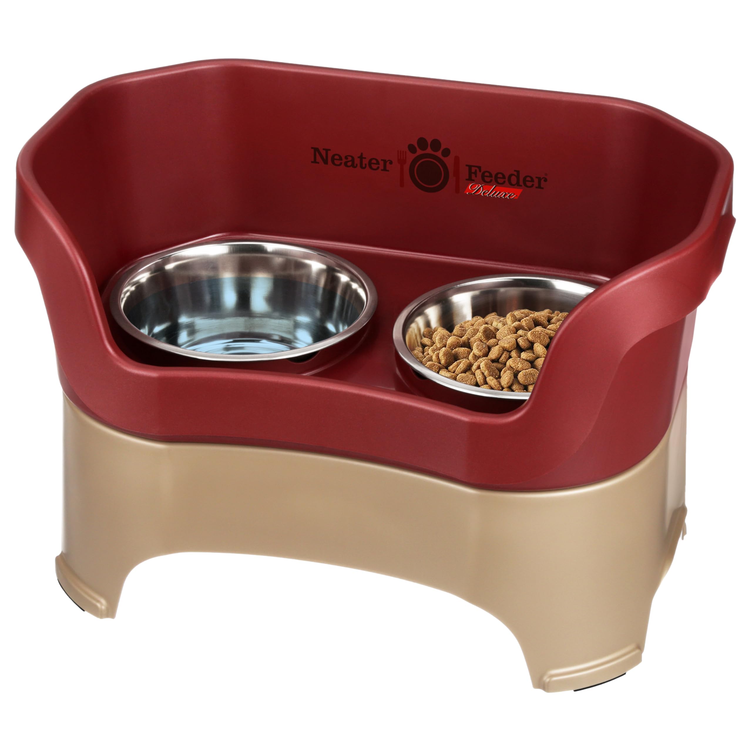 **Neater Feeder Deluxe No-Spill Elevated Dog Bowls for Large Breeds – Stainless Steel Pet Food & Water Bowl Set – Made in USA – Mess-Proof Feeding Station (Ideal for Indoor/Outdoor Use, Easy Cleanup, Reduces Spills & Slobber)**