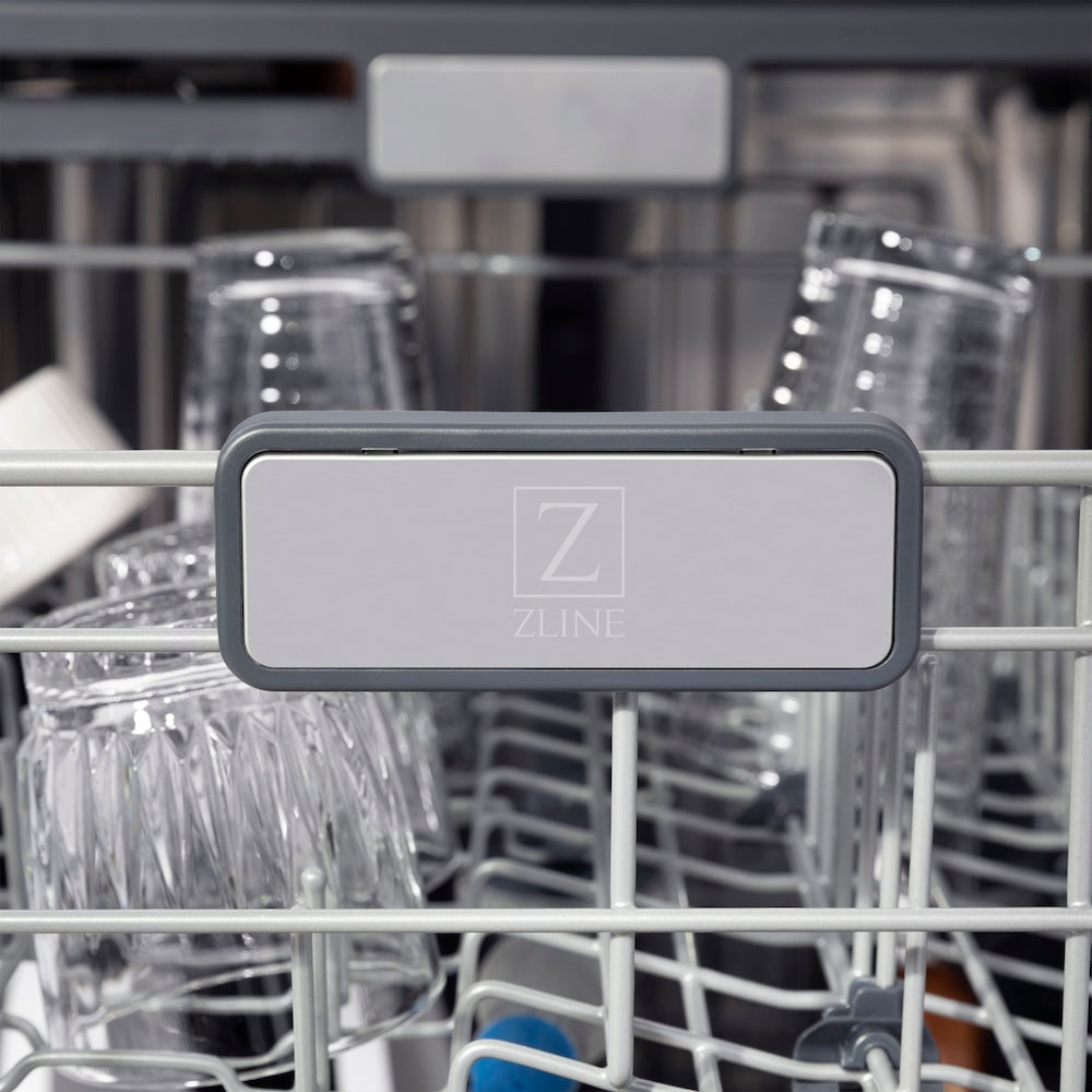 ZLINE Autograph Edition 24-inch Stainless Steel Dishwasher with Champagne Bronze Handle - 45dBa Ultra Quiet, 3rd Rack & Top Touch Controls - Perfect for Modern Kitchens and Open-Concept Homes (DWMTZ 304 24 CB)