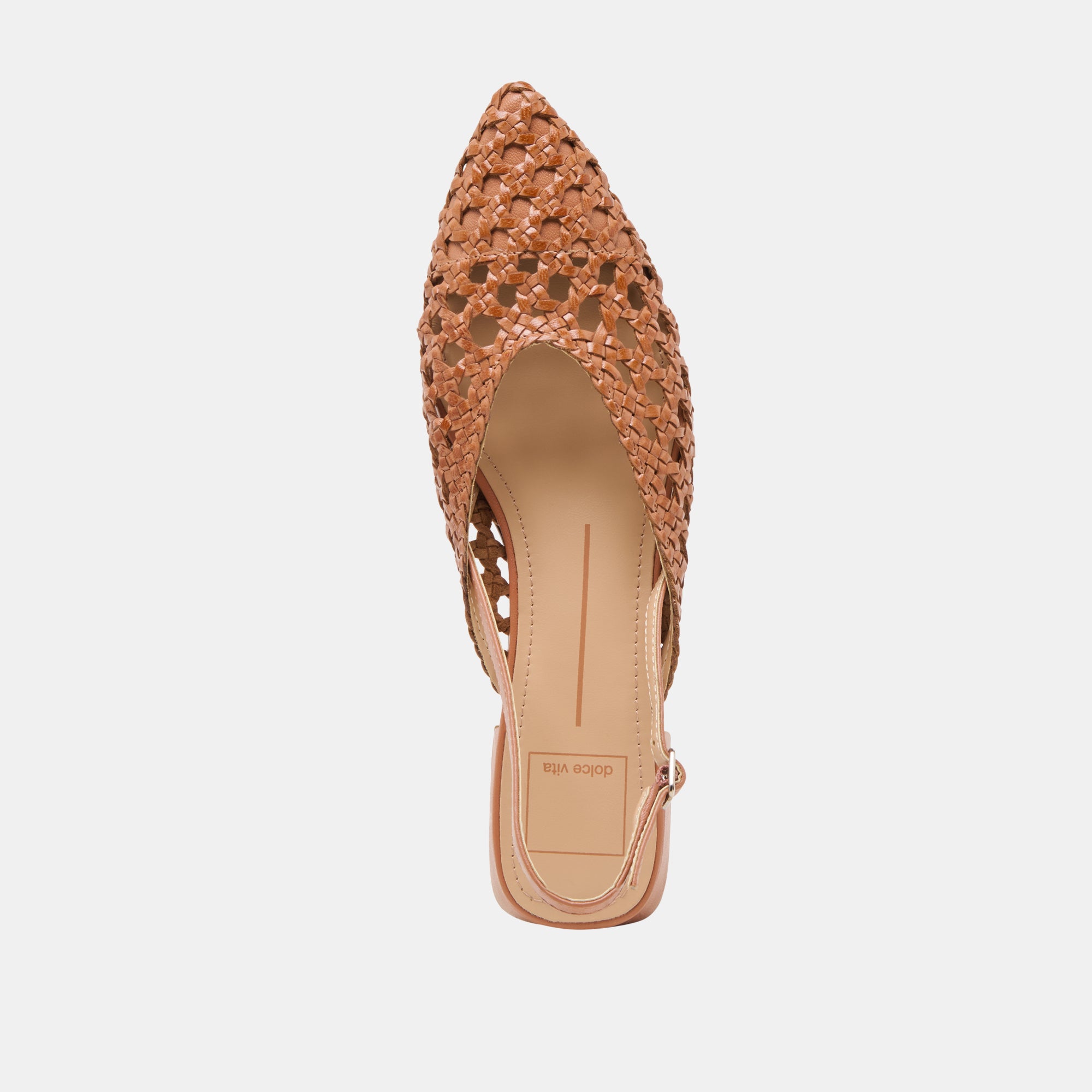 Birdie Flats Tan Woven Leather Women's Comfortable Slip-On Shoes for Casual Wear & Office
