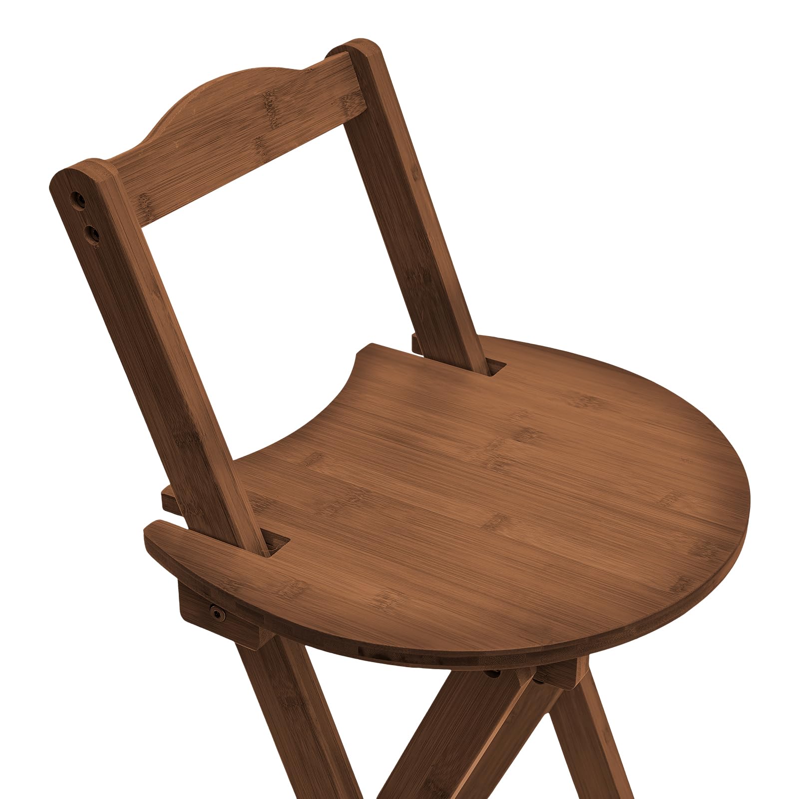 Foldable Bamboo Bar Stools with Backrest - Portable Tall Stools for Kitchen Island, Breakfast Bar, Outdoor Camping & Patio - Space-Saving Home & Garden Furniture