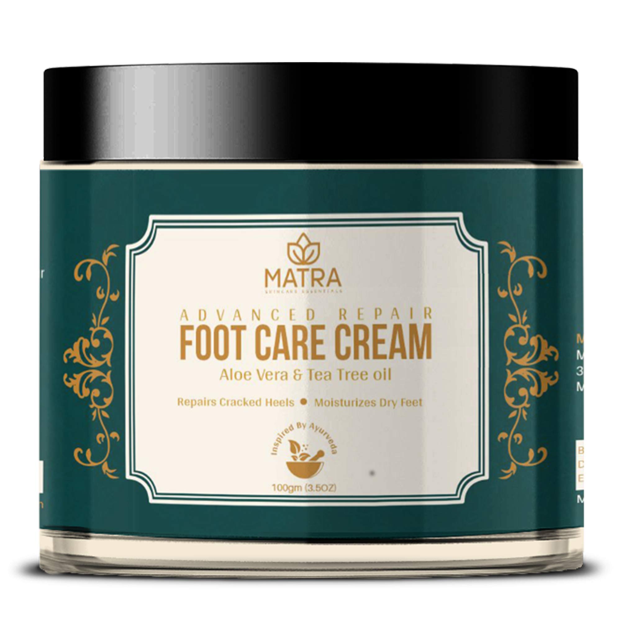 Matra Foot Cream for Cracked Heels & Dry Feet - Moisturizing Treatment with Aloe Vera & Tea Tree Oil - Best for Cracked Heel Repair & Softening Rough Skin - Perfect for Daily Foot Care & Pedicure Routine