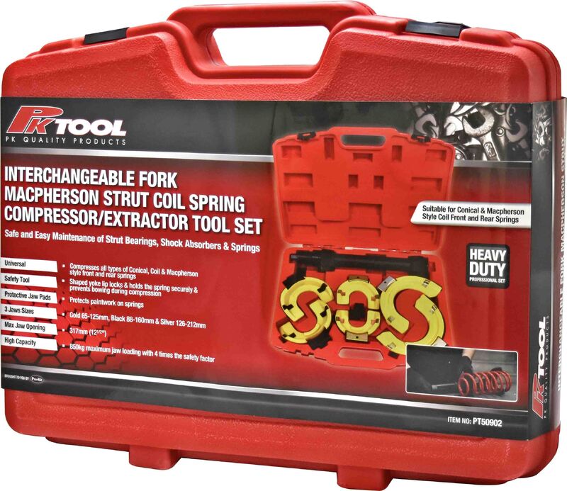 8-Piece Coil Spring Compressor Kit with Conical Spring Yokes - Professional Automotive Suspension Repair Tool for DIY Mechanics & Car Enthusiasts