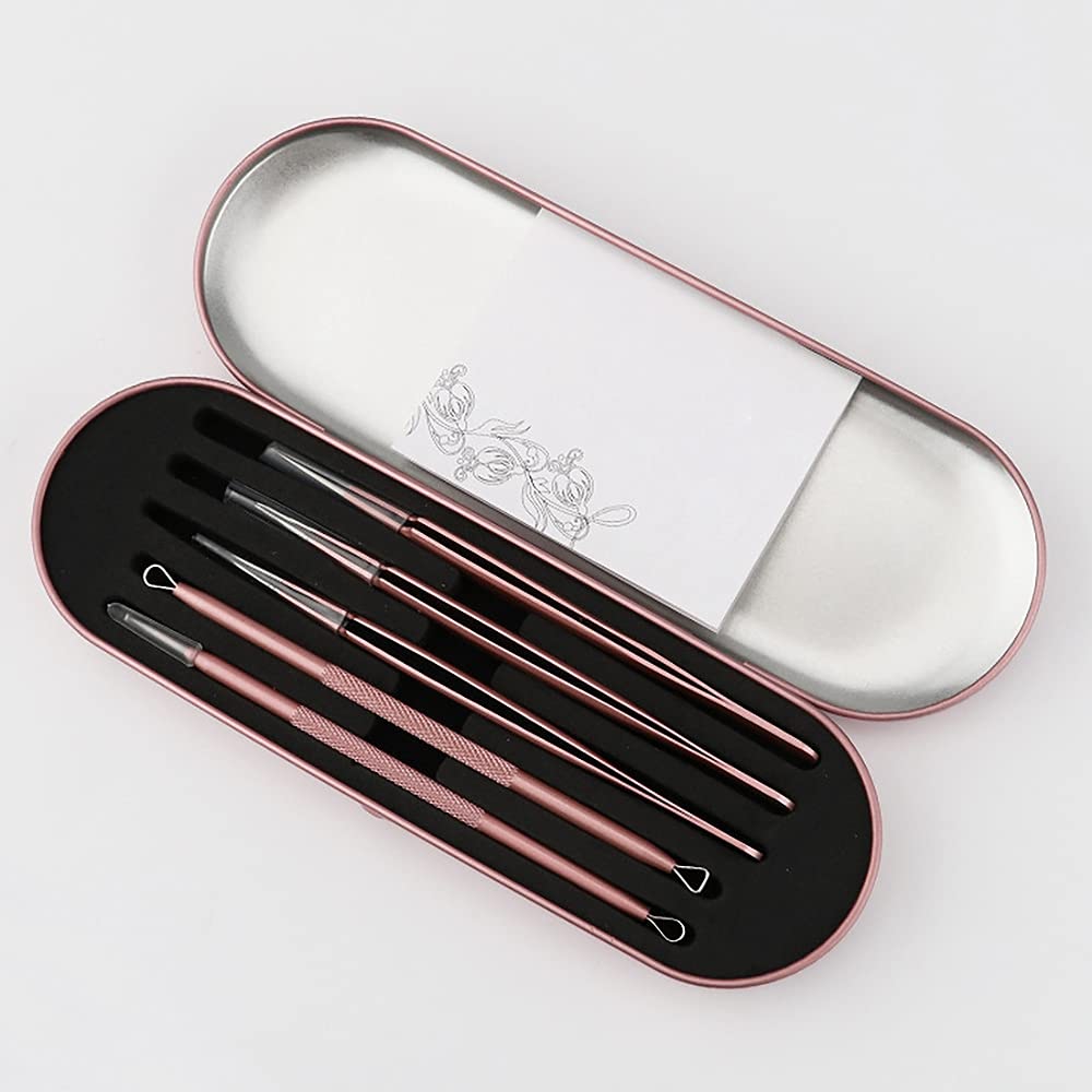 Professional Blackhead Remover Kit - Acne Pimple Popper Tool Set for Blackheads & Whitehead Extraction with Portable Metal Case - Perfect for Home Skincare & Travel Use