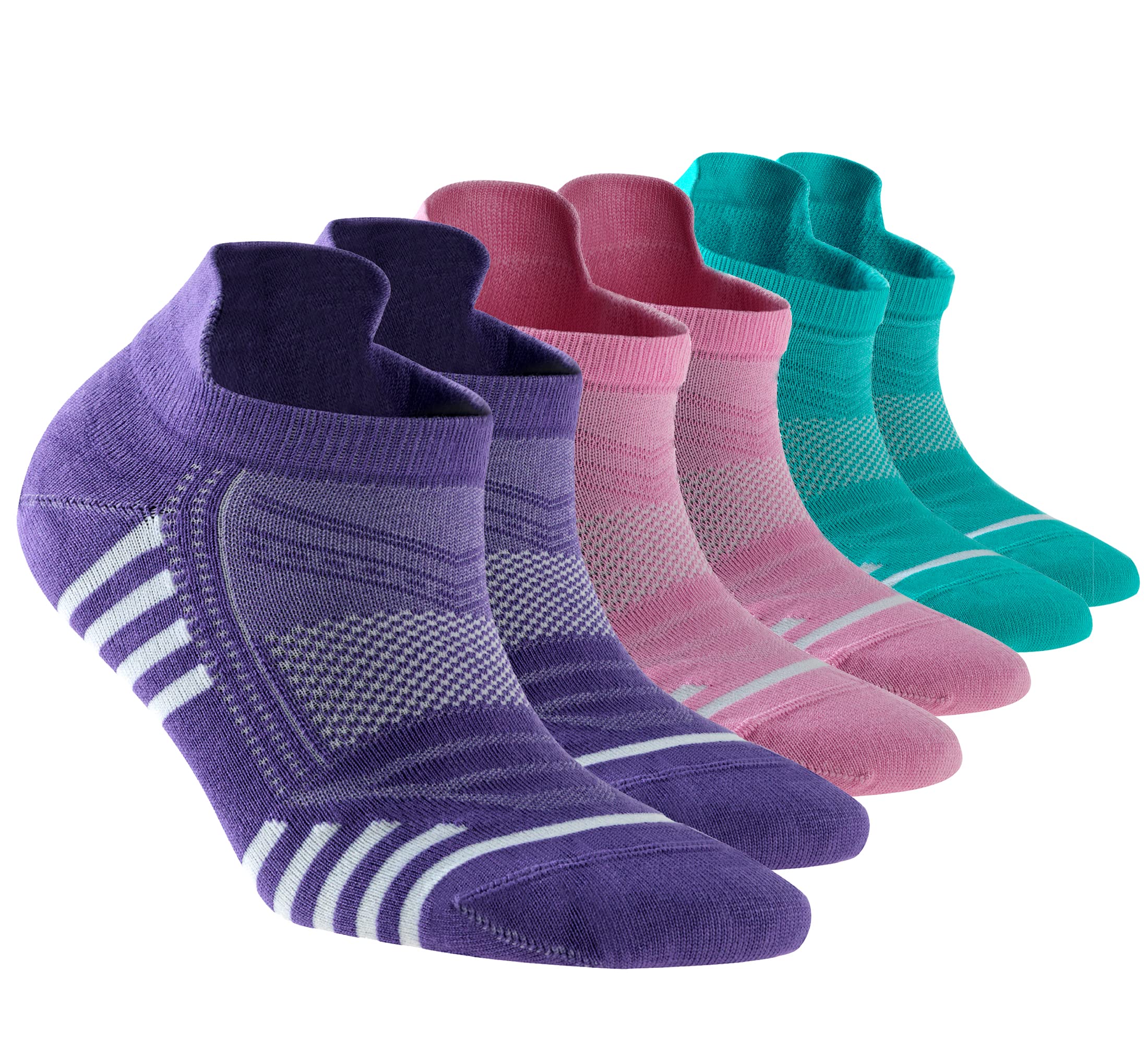 Women's Low Cut Ankle Socks with Heel Tab - 6 Pack Breathable Thin Athletic Performance Socks for Running, Yoga & Everyday Wear - Natural Comfort Fit