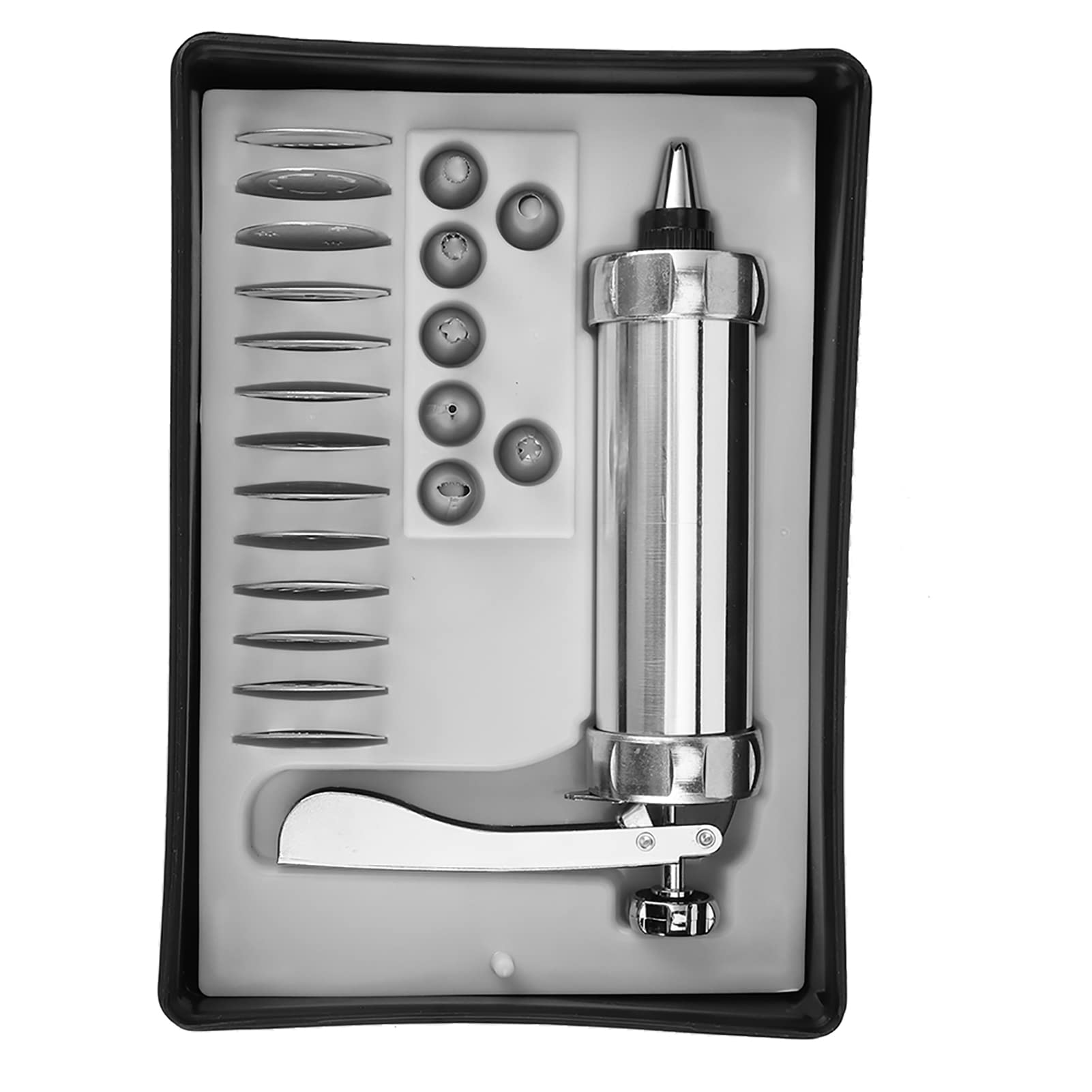 Premium Fdit Cookie Press Gun Kit - Aluminum Alloy Biscuit Maker with 12 Nozzles for Baking, Cake Decorating & Pastry Piping | DIY Cookie Press Tool for Christmas, Weddings & Home Baking Parties