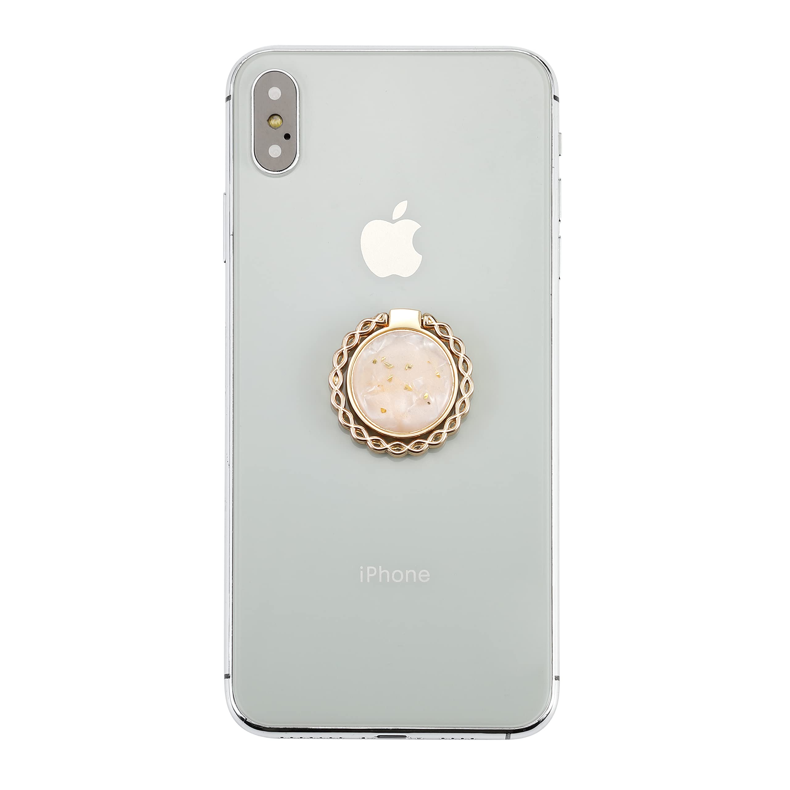LAX Gadgets Cell Phone Ring Holder - Universal Finger Grip & Stand for iPhone & Android - Laurel Gold - Perfect for Hands-Free Viewing & Secure Grip