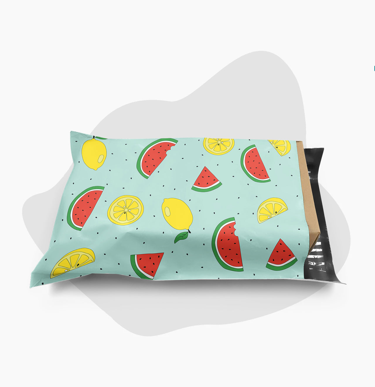 10 x 13 Inch Glossy Watermelon & Lemon Print Poly Mailer Envelopes - 2 Mil Thick Self-Sealing Shipping Bags for Ecommerce, Subscription Boxes and Small Business Packaging