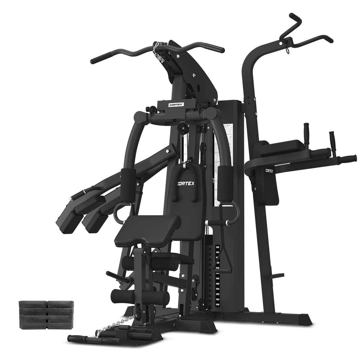 CORTEX GS7 Multi Station Home Gym with 96.5kg Weight Stack - Full Body Workout Equipment for Strength Training & Muscle Building - Perfect for Home Gym, Fitness Studio & Personal Training