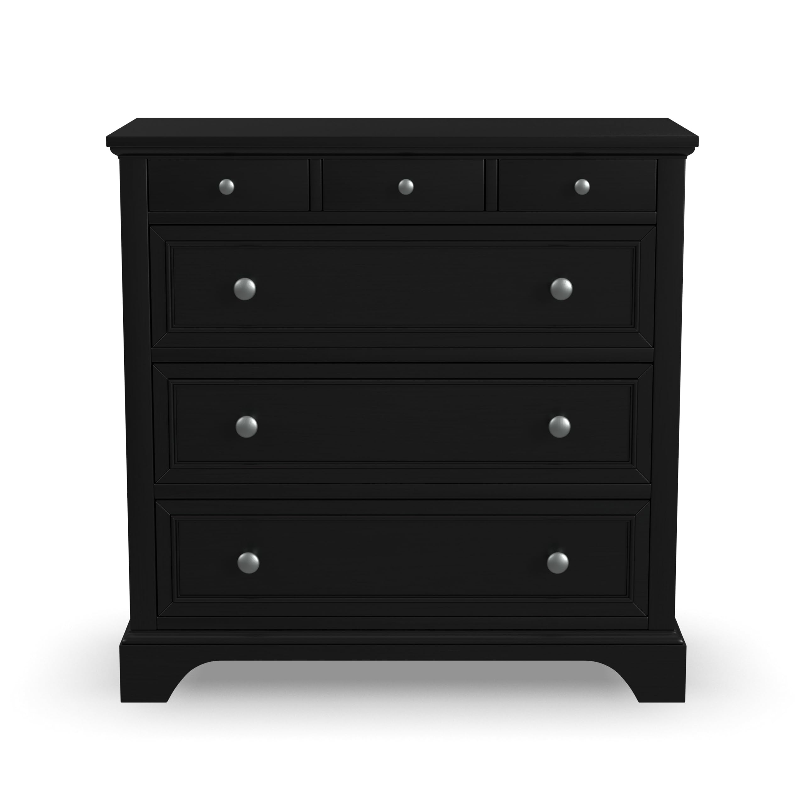Homestyles Black Bedford Four-Drawer Chest - Stylish Storage Solution for Bedroom, Living Room or Office Organization