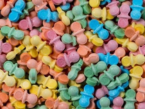 Bayside Candy Oh Baby Pacifiers - Uncoated Fruit Flavored Pressed Candy in Pacifier Shape (1LB) - Perfect for Baby Showers, Birthday Parties & Candy Buffets