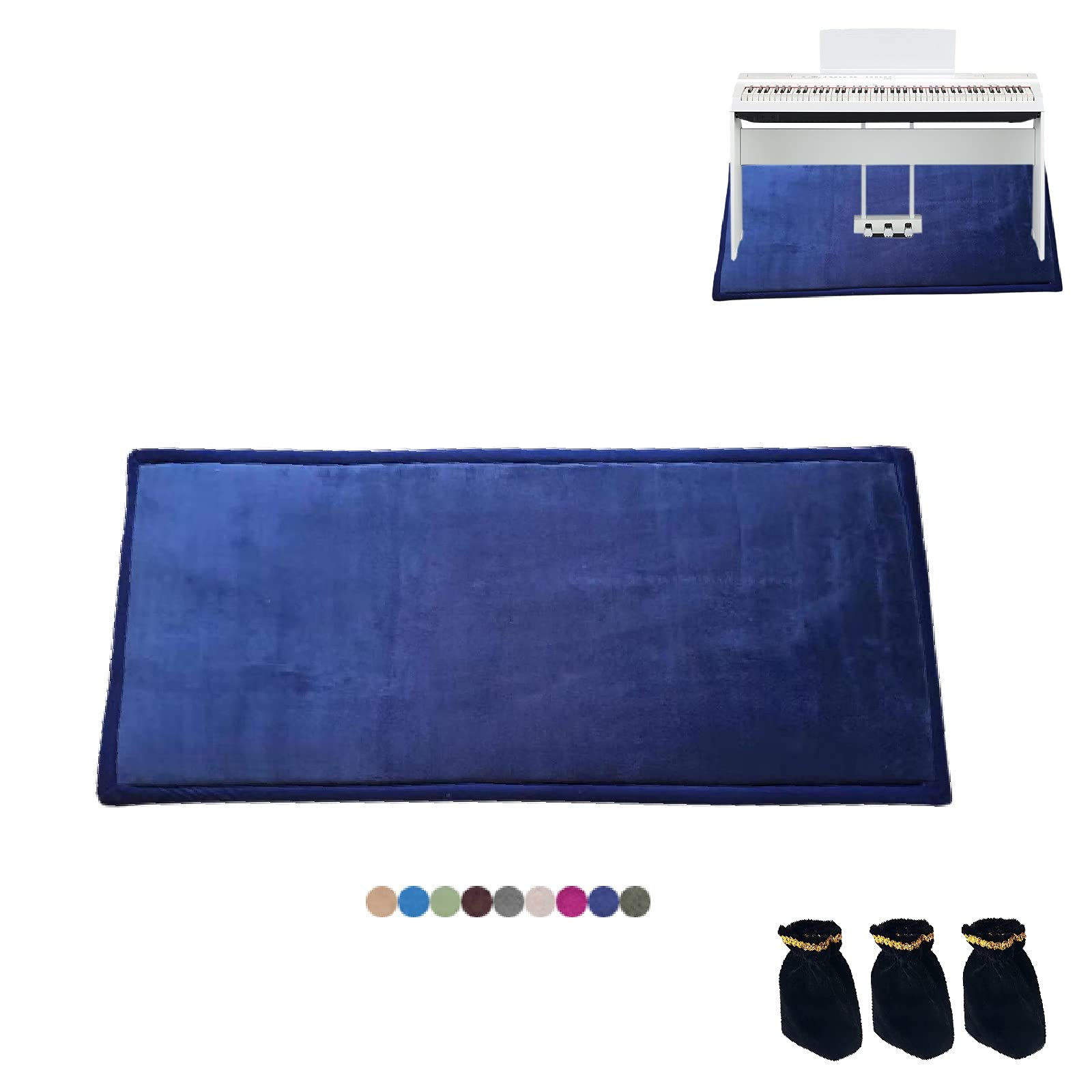 Premium Soundproof Piano Rug - Thick Noise Reducing Carpet with 3 Pedal Covers | Acoustic Dampening Floor Mat for Piano Protection & Home Sound Absorption | Perfect for Music Studios, Living Rooms & Apartments