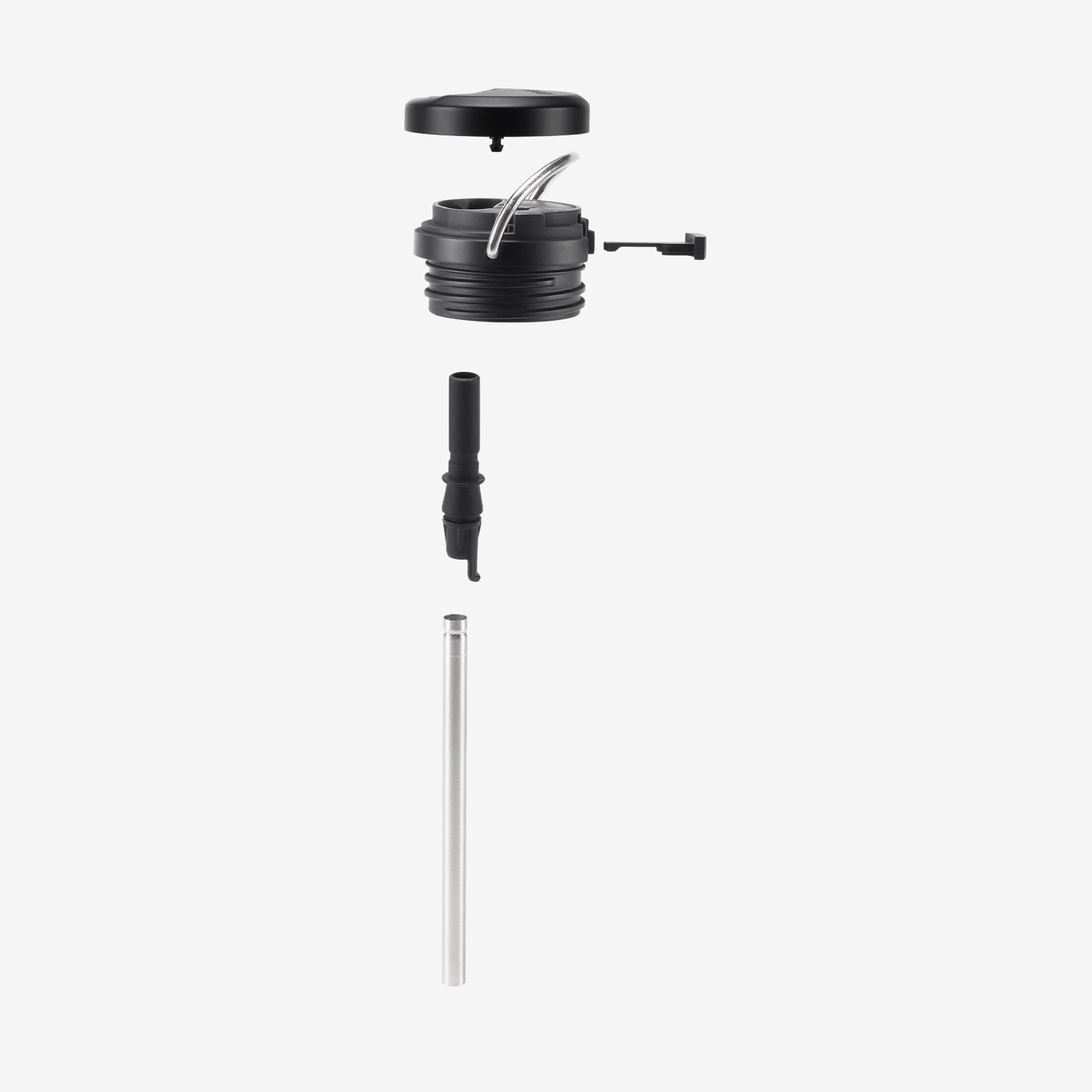 TKWide Twist Cap Straw Silicone Piece - Black Reusable Drinking Straw for Smoothies, Juice & Cocktails - Perfect for Home, Office & Travel Use