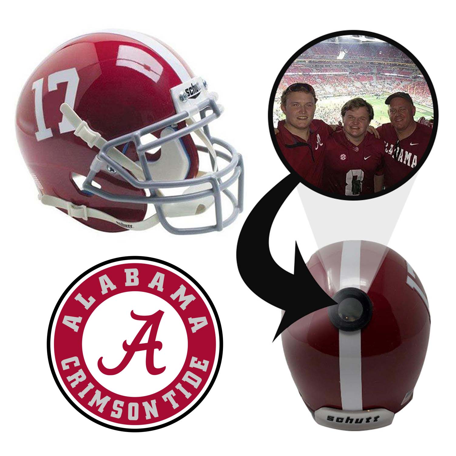 Alabama Crimson Tide College Football Collectible Mini Helmet - Authentic NCAA Replica - FANZ Collectibles - Perfect for Game Day Decor, Sports Memorabilia Displays & Fan Gifts