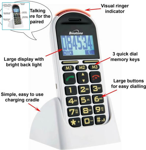 Binatone BB200 Big Button Senior Phone - SIM Free, Easy-to-Use Mobile for Elderly with Loud Sound & Emergency SOS - Perfect for Home, Nursing Care, and Independent Living