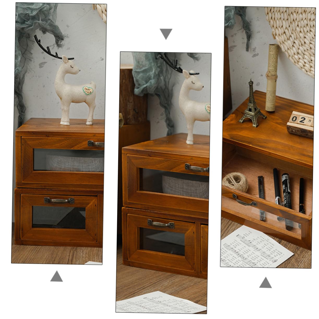 CIYODO Wooden Laptop Stand Riser with Storage - Adjustable Desktop Organizer for Computer, Printer, Monitor - Compact Home Office Desk Shelf for Couch, Kitchen, Vanity & Workspace (1-Piece, Natural Wood)