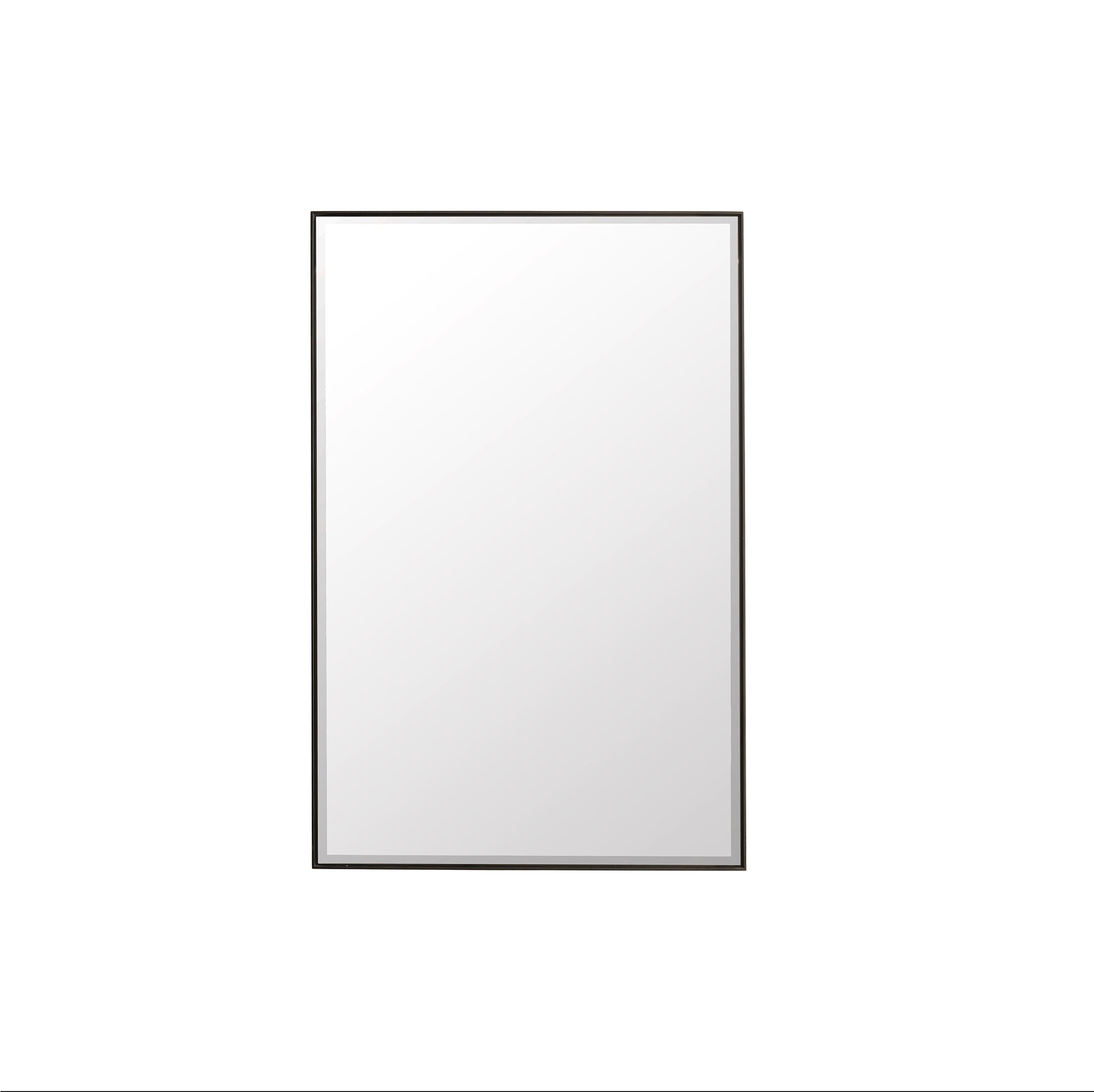 Rohe 26-Inch Wall Mirror in Matte Black - Modern Framed Bathroom Vanity Mirror for Home Decor & Makeup Application