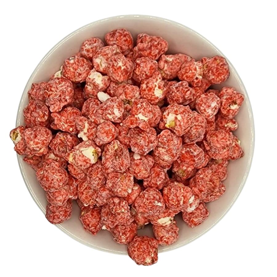 Delicious Creamy Strawberry Popcorn - 8oz Sweet Shortcake-Dusted Gourmet Snack | Made in USA | HR Poppin' Snacks | Perfect for Movie Nights, Birthday Parties & Office Treats