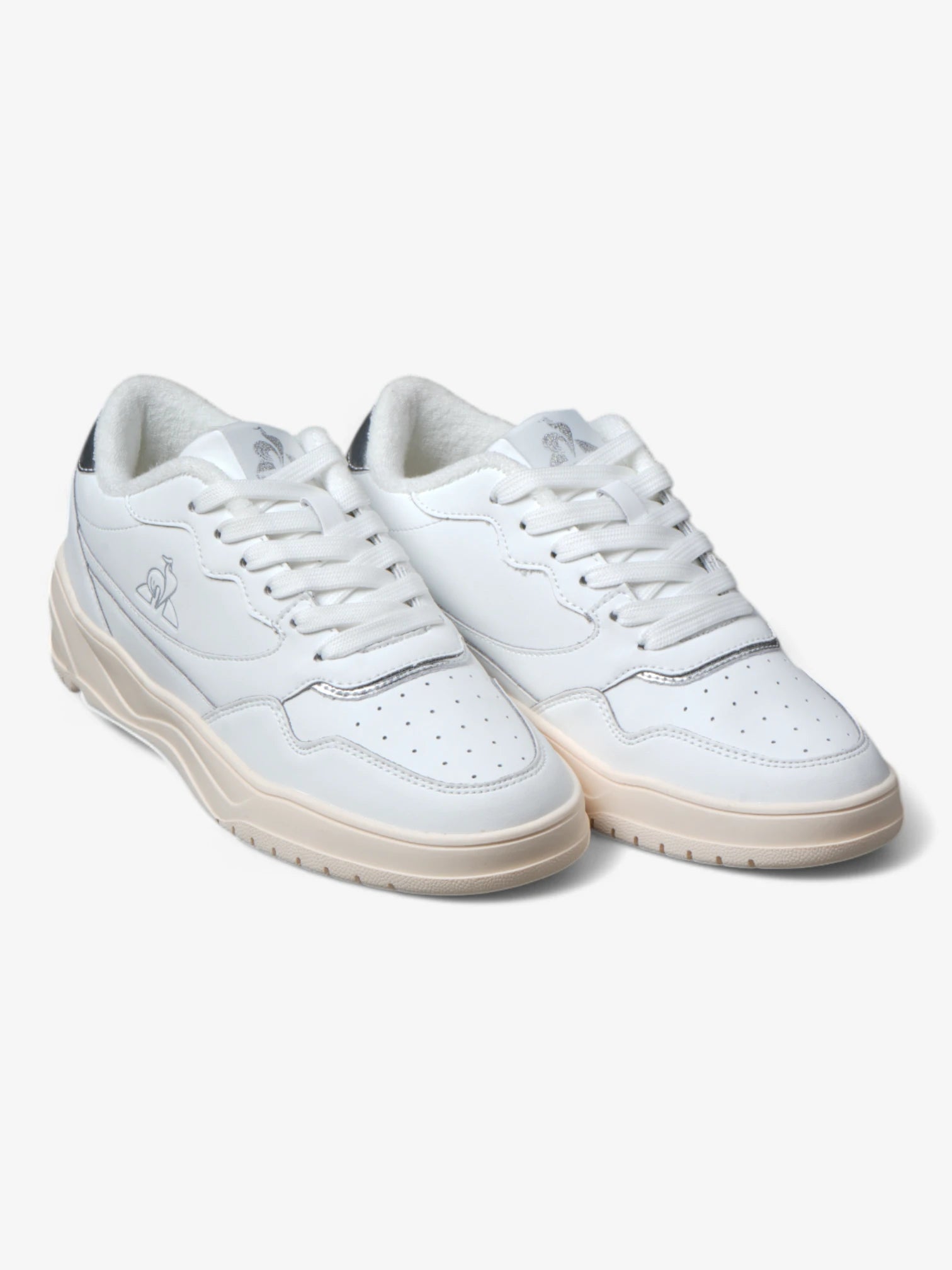 Le Coq Sportif Alma White Silver Sneakers - Stylish & Comfortable for Running, Walking & Casual Wear