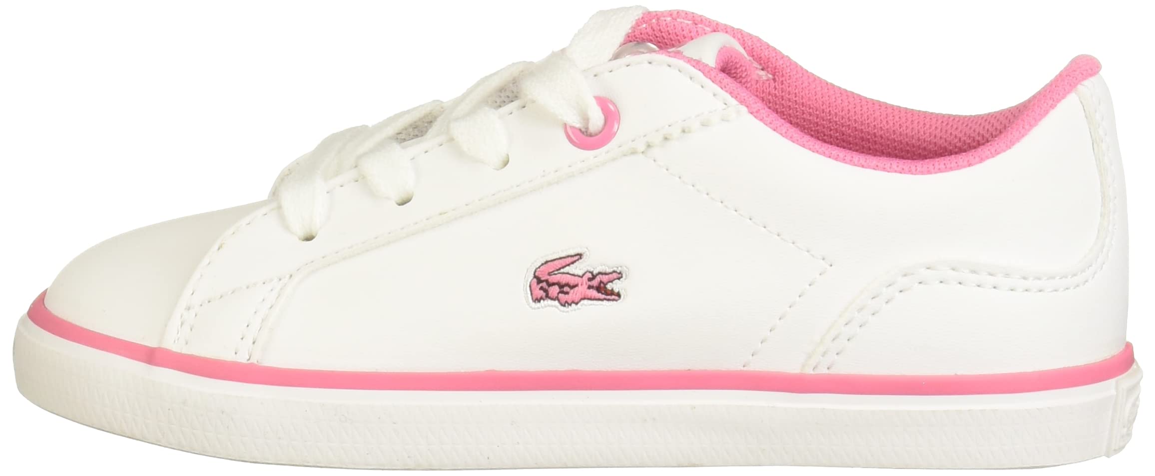 Lacoste Kids' Lerond Sneakers - Comfortable & Stylish White Leather Shoes for Boys & Girls | Perfect for School, Play & Casual Outings