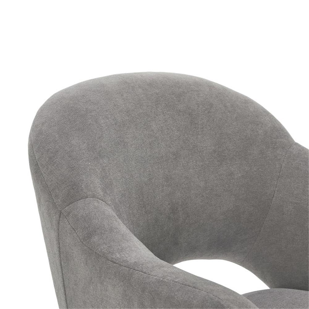 Allora Modern Swivel Office Desk Chair - Height Adjustable Ergonomic Rolling Chair with Upholstered Seat & Metal Base for Home Office, Study Room & Conference Meetings (Grey) - Perfect for Remote Work, Online Classes & Long Computer Sessions