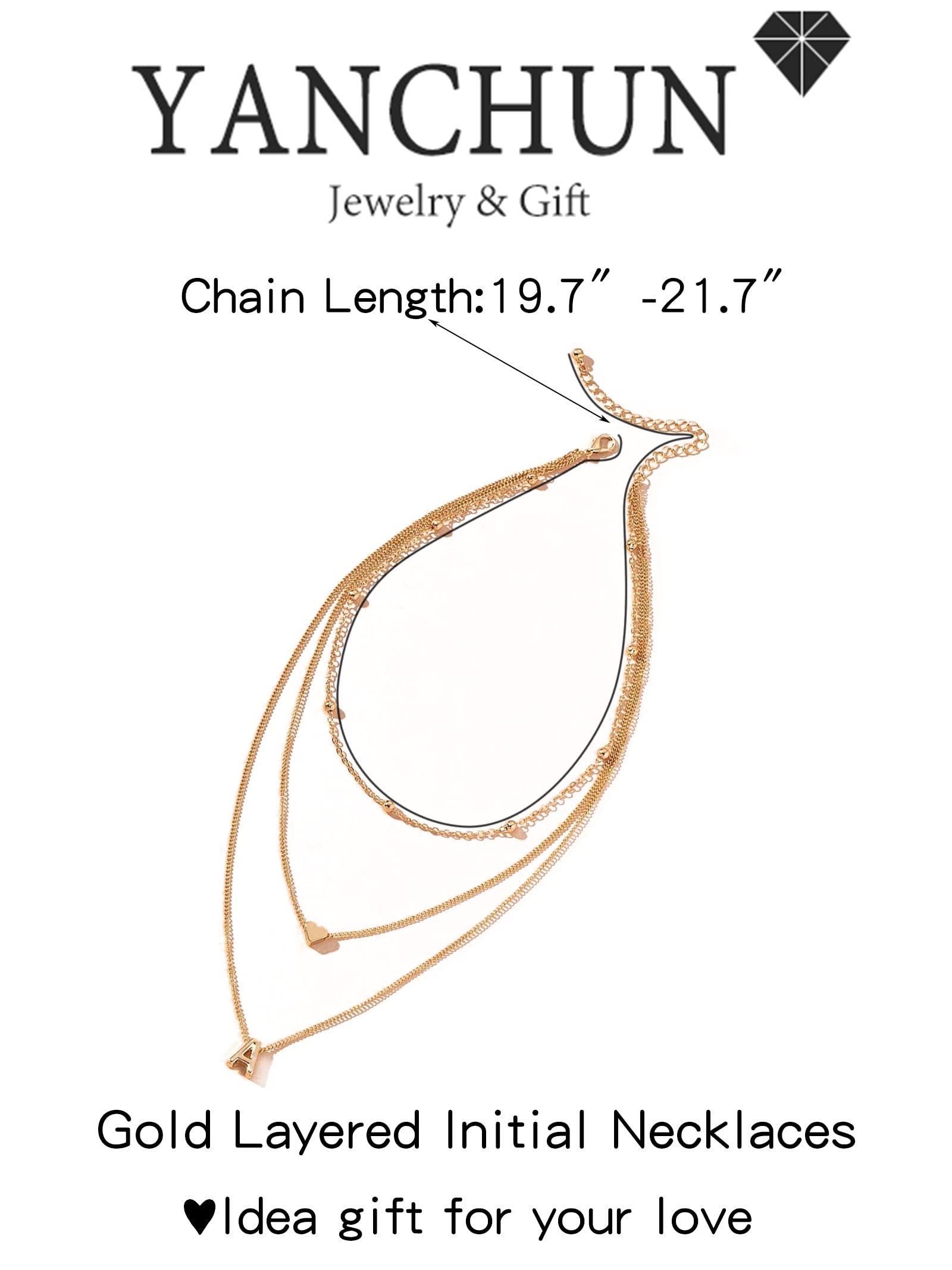 2024 Women's Gold Layered Initial Necklace Set - Tiny Letter Disc Pendant & Dainty Heart Choker, Triple Layering Necklaces for Holiday Gifts & Stocking Stuffers | Perfect for Christmas, Birthday, Anniversary & Everyday Elegance