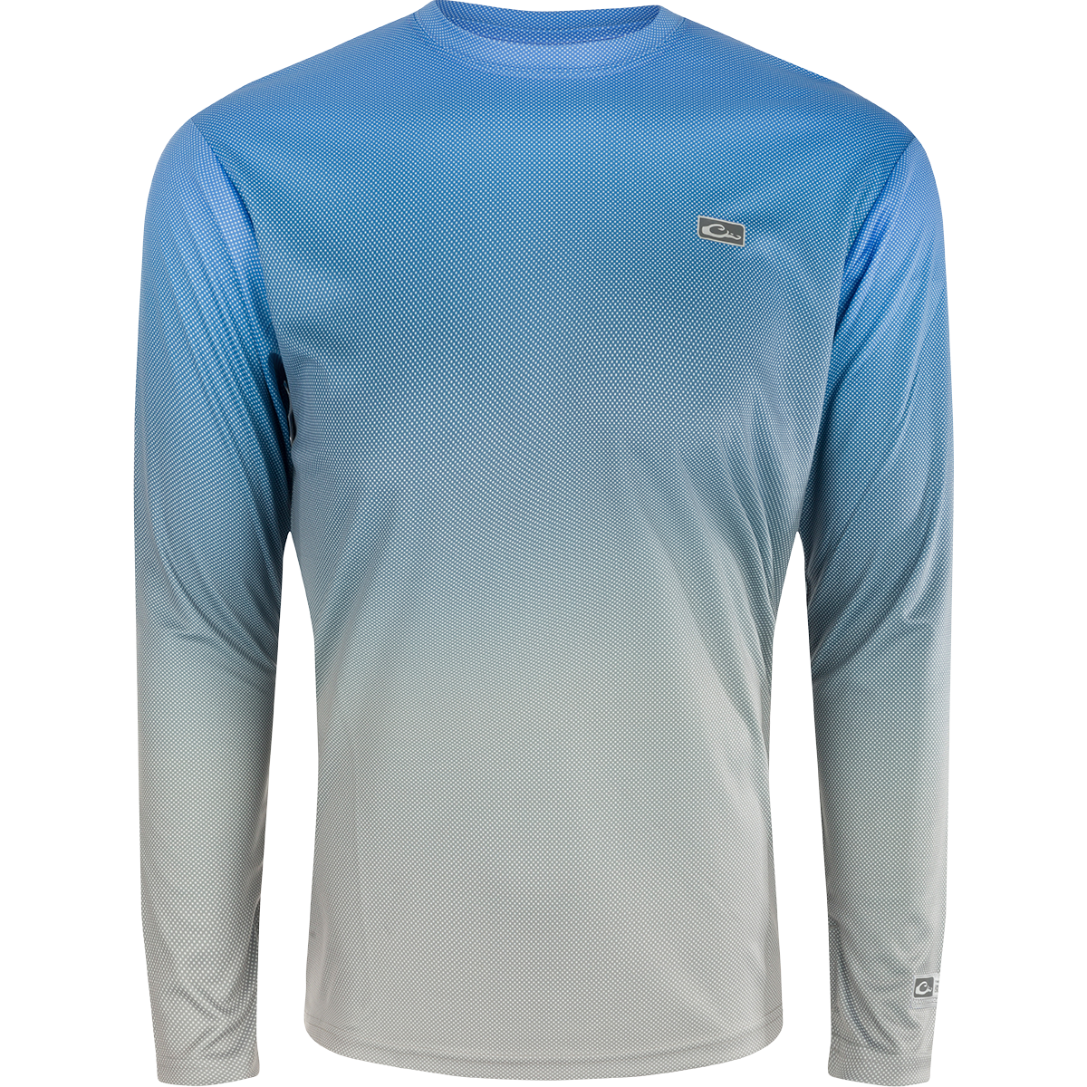Performance Ombre Dot Long Sleeve Crew Neck T-Shirt for Women - Stylish Casual & Workout Top for Yoga, Running, and Everyday Wear
