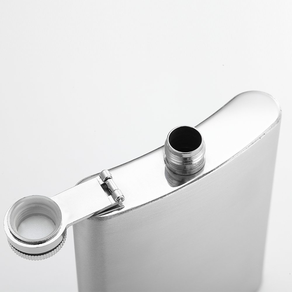 6-Pack 8 oz Stainless Steel Hip Flask with Funnel Set by QLL - Leakproof & Durable for Whiskey, Vodka, Bourbon - Perfect for Outdoor, Camping, Travel & Gifts