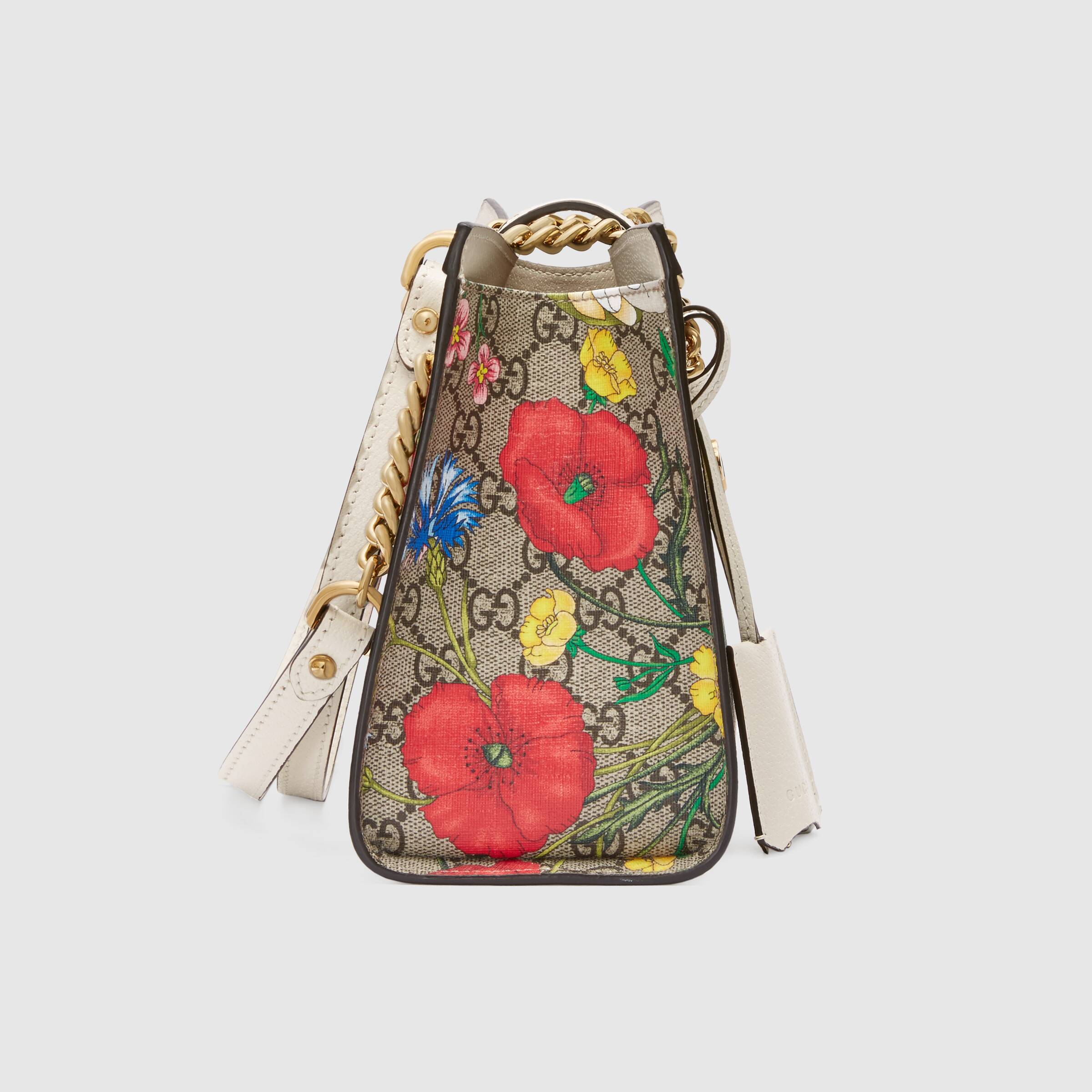 Gucci Padlock Small Shoulder Bag in White Flora Print - Luxury Crossbody Purse for Women, Perfect for Date Night & Evening Events