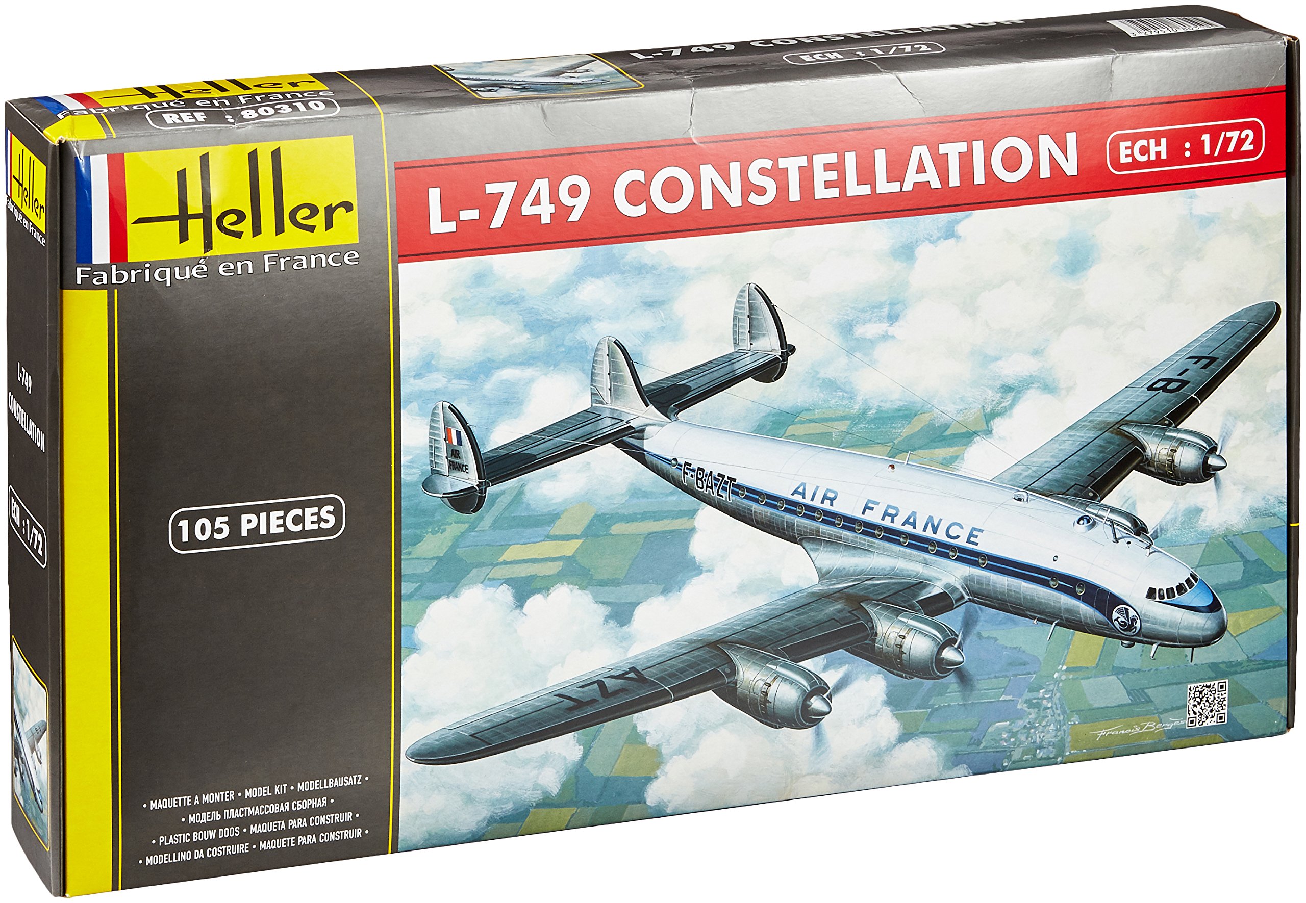 1:72 Scale L-749 Constellation Air France Model Kit 80310 - Perfect for Aviation Enthusiasts & Collectors, Great for Display & DIY Projects